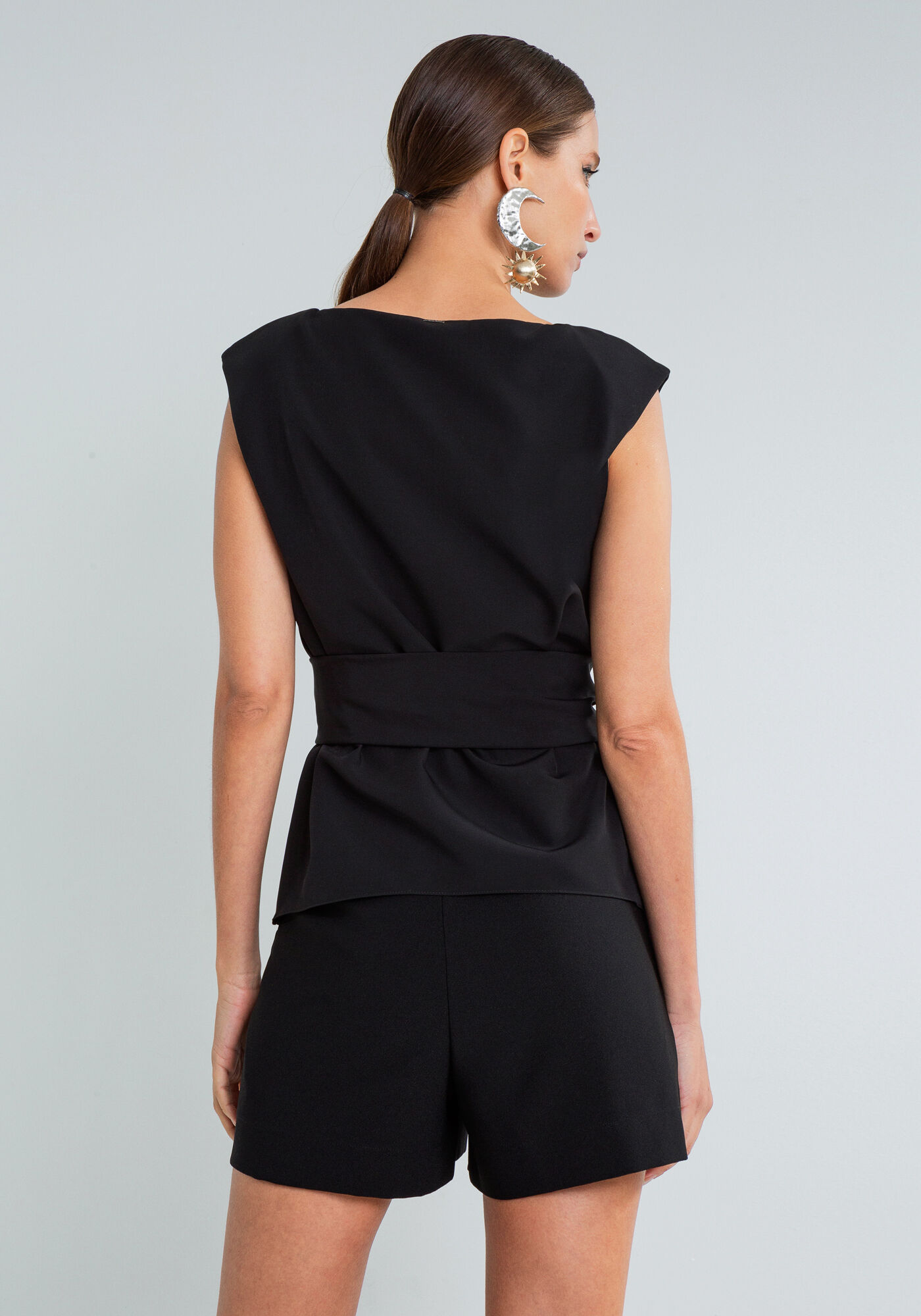 Blusa Estruturada com Cinto, , large.