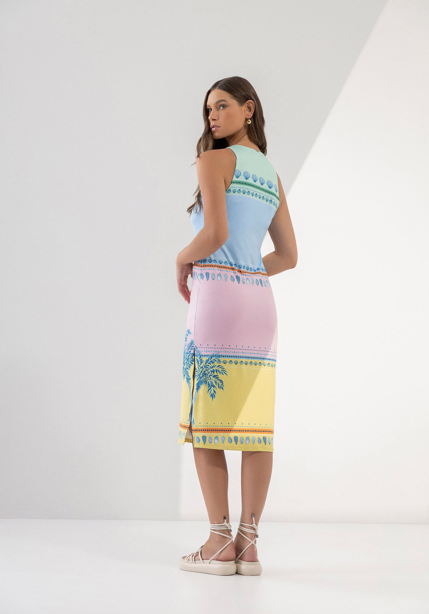 Vestido Midi em Malha Aveludada Estampado, , large.