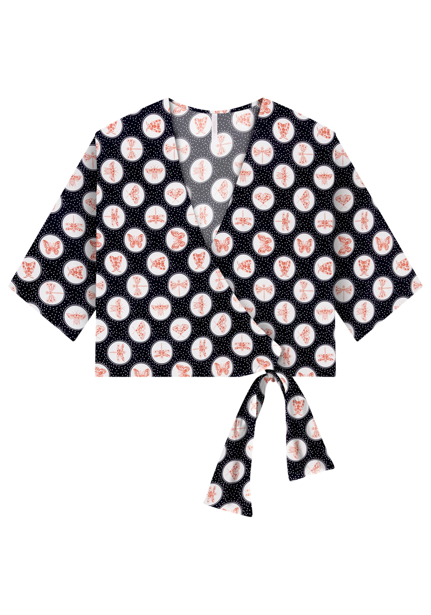 Blusa Cropped em Viscose Transpassada, , large.