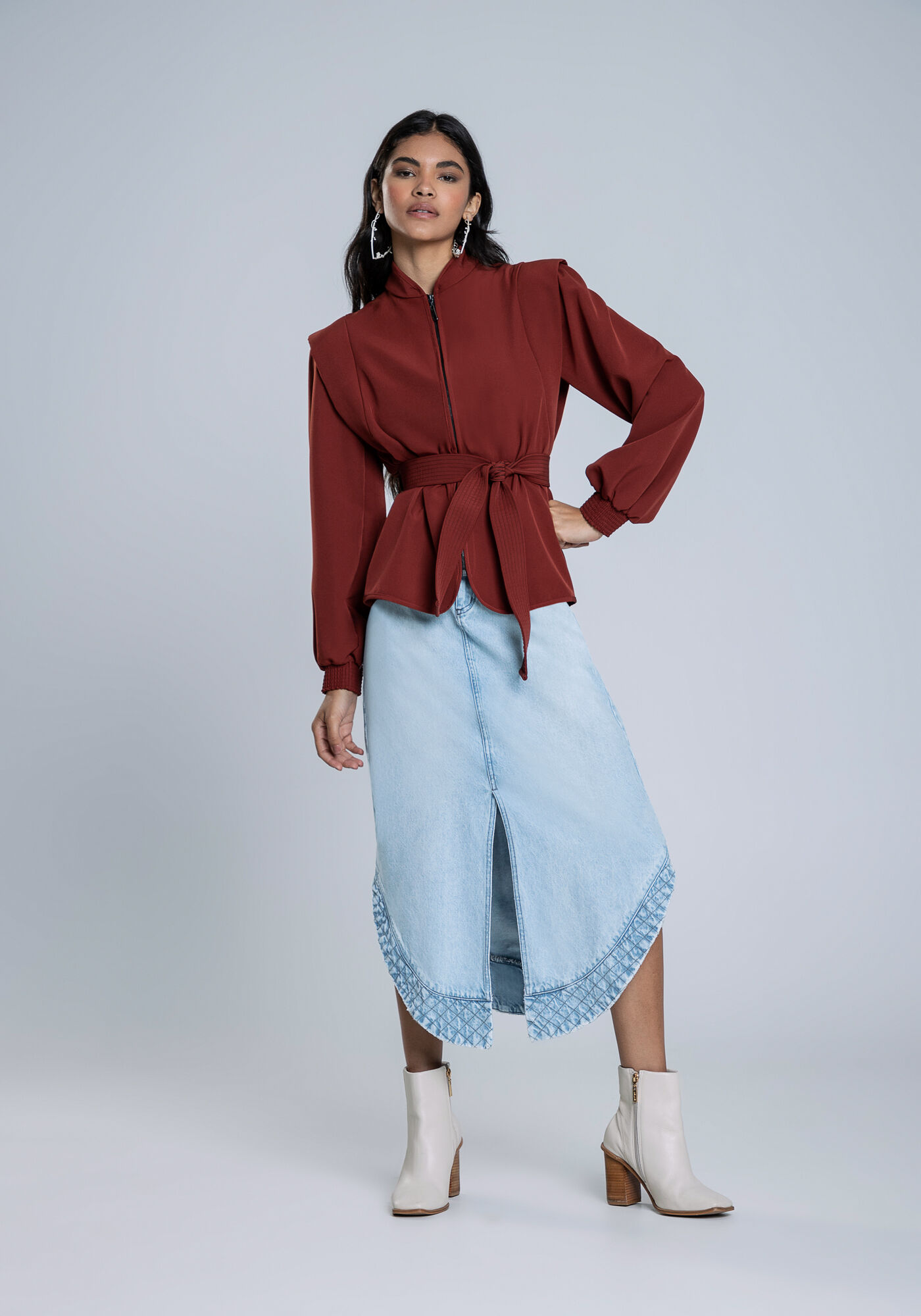 Jaqueta Petra com Recorte e Z&iacute;per, , large.