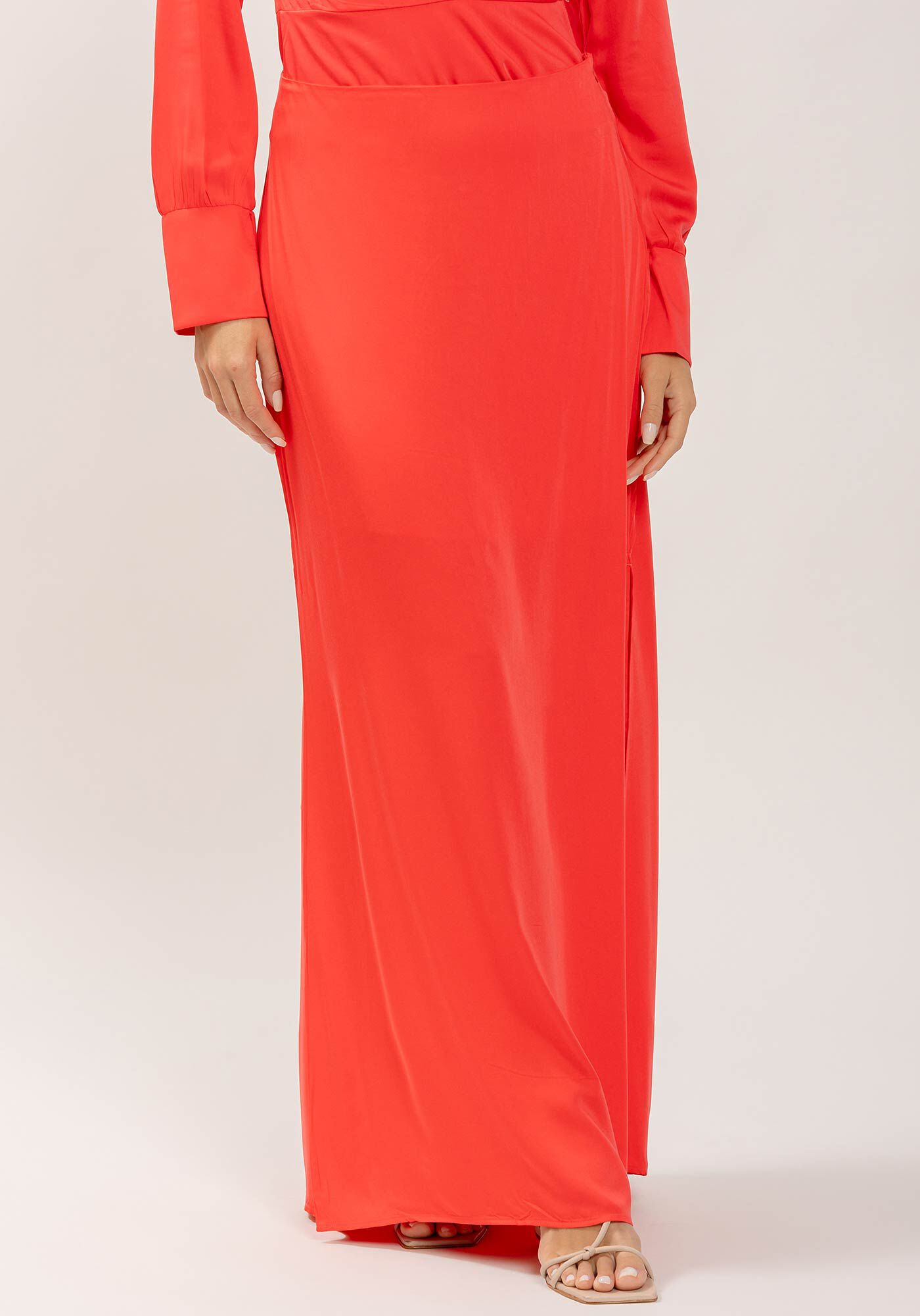 Saia Longa Reta Slim com Fenda, , large.