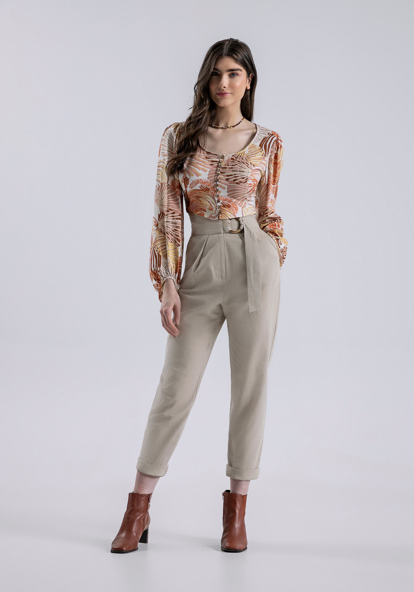 Blusa Cropped com Manga Longa Ampla, , large.