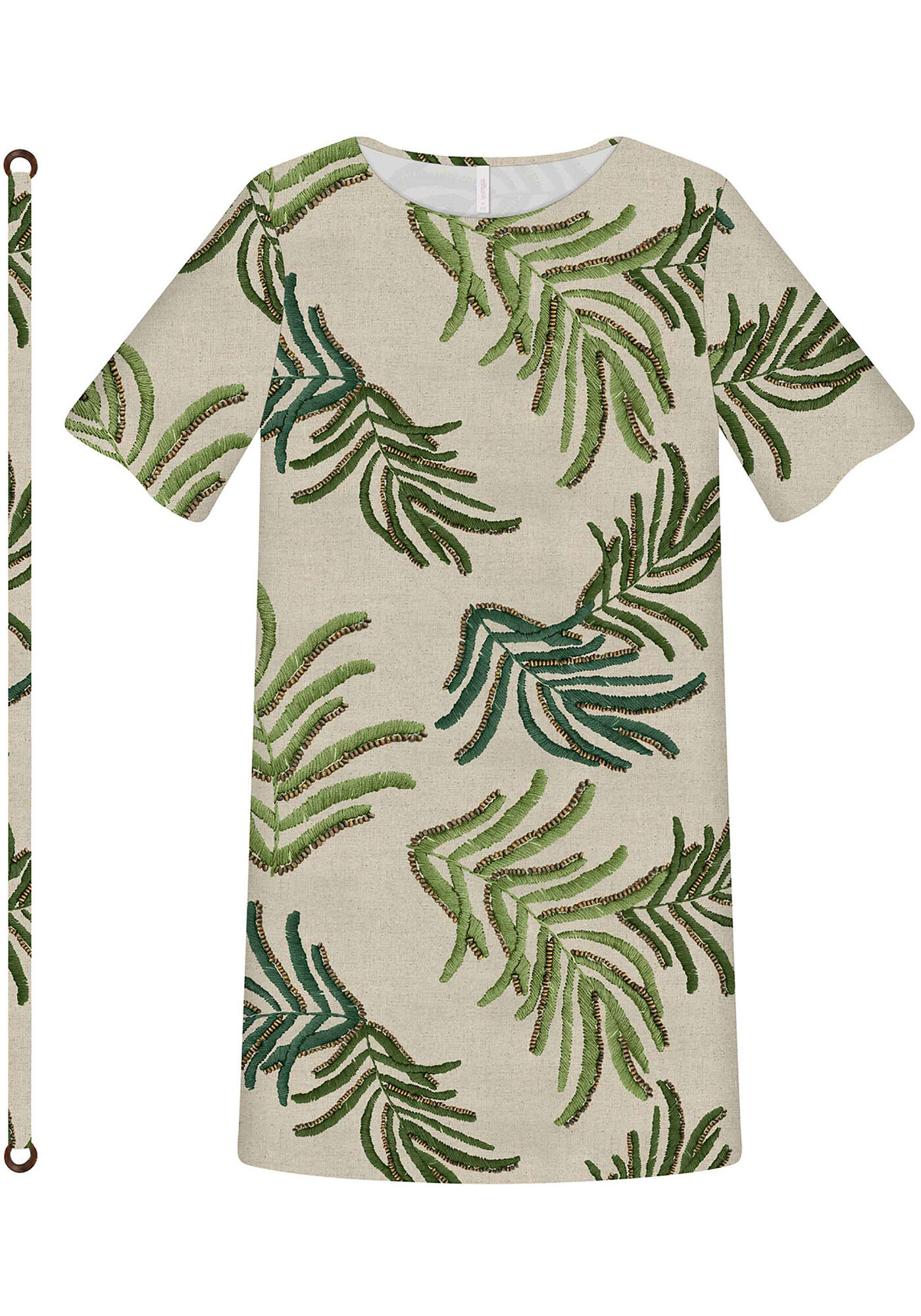 Vestido em tecido Rayon Bali, NATURAL, large.