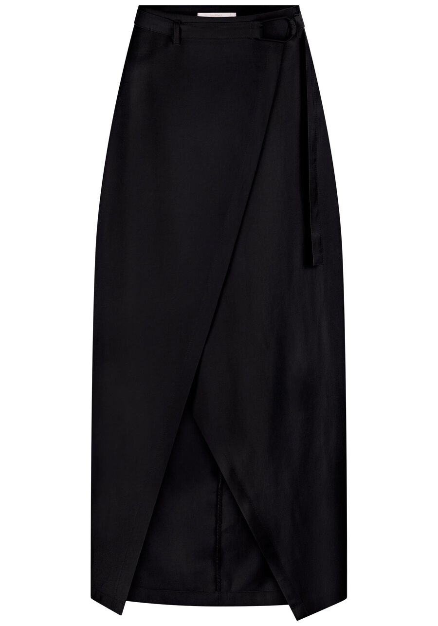 Saia Midi Transpassada com Cinto, . Saia Midi Transpassada com Cinto, , large.