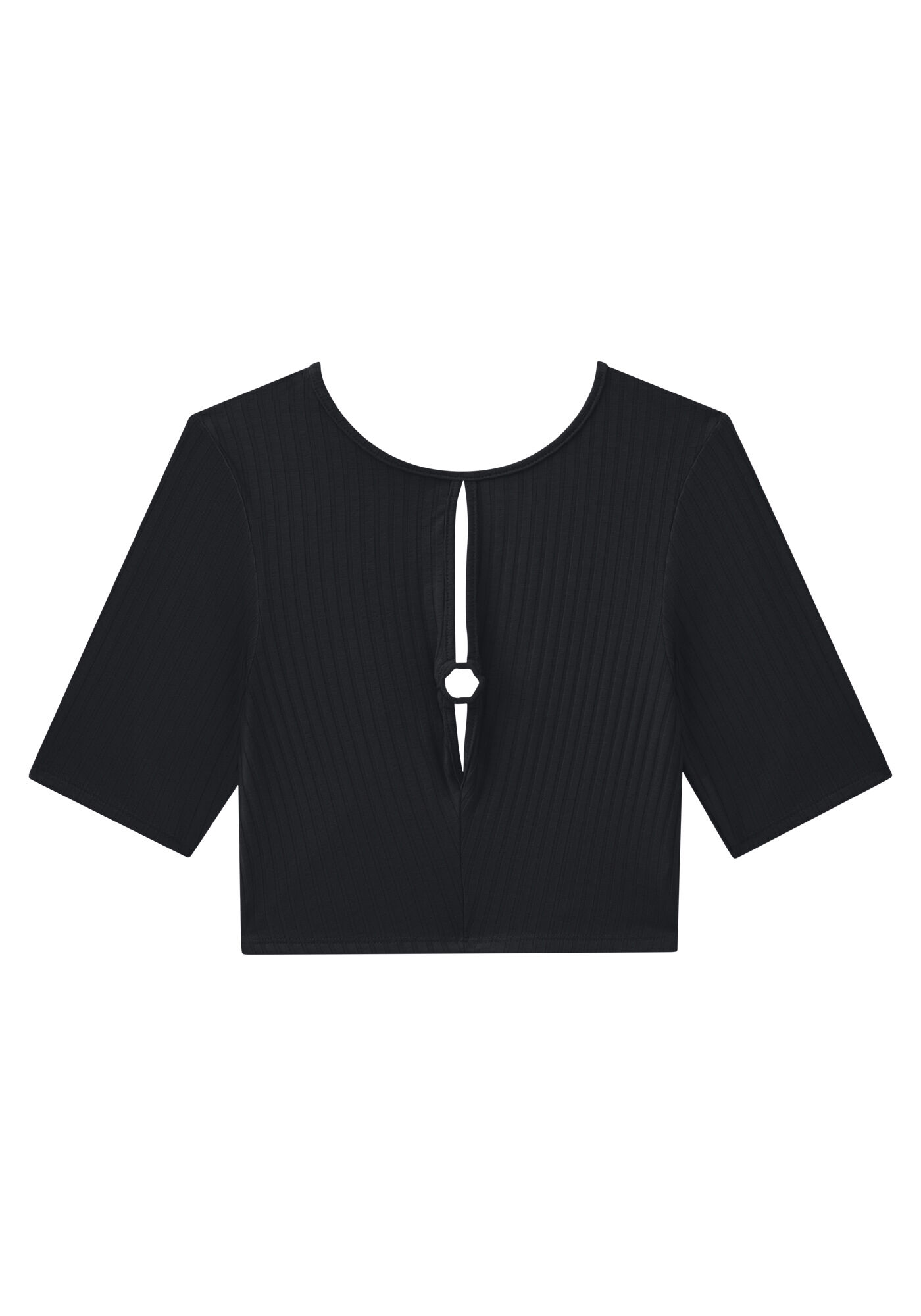 Blusa Cut Out Canelada com Recorte Costas, , large.