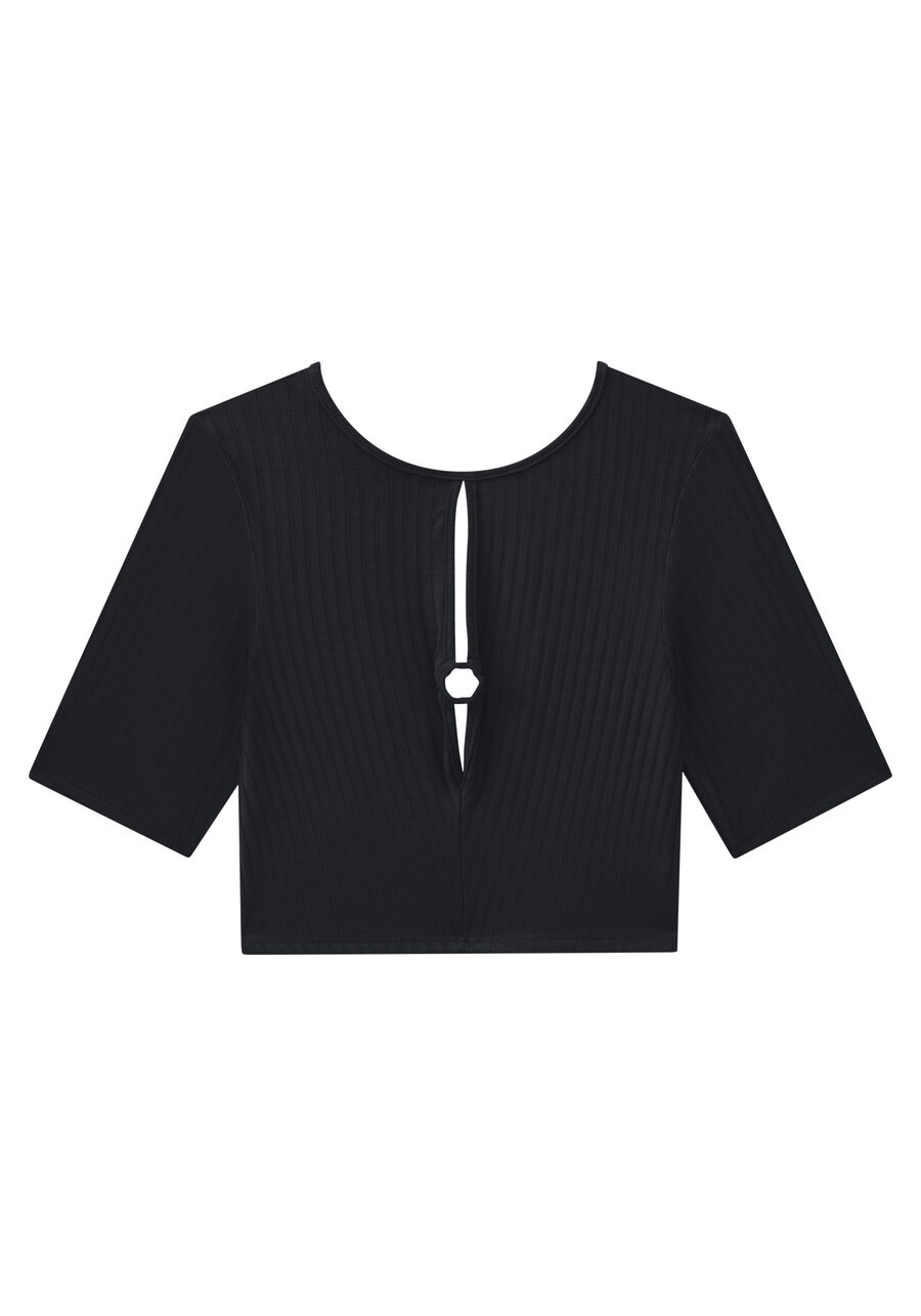 Blusa Cut Out Canelada com Recorte Costas, . Blusa Cut Out Canelada com Recorte Costas, , large.