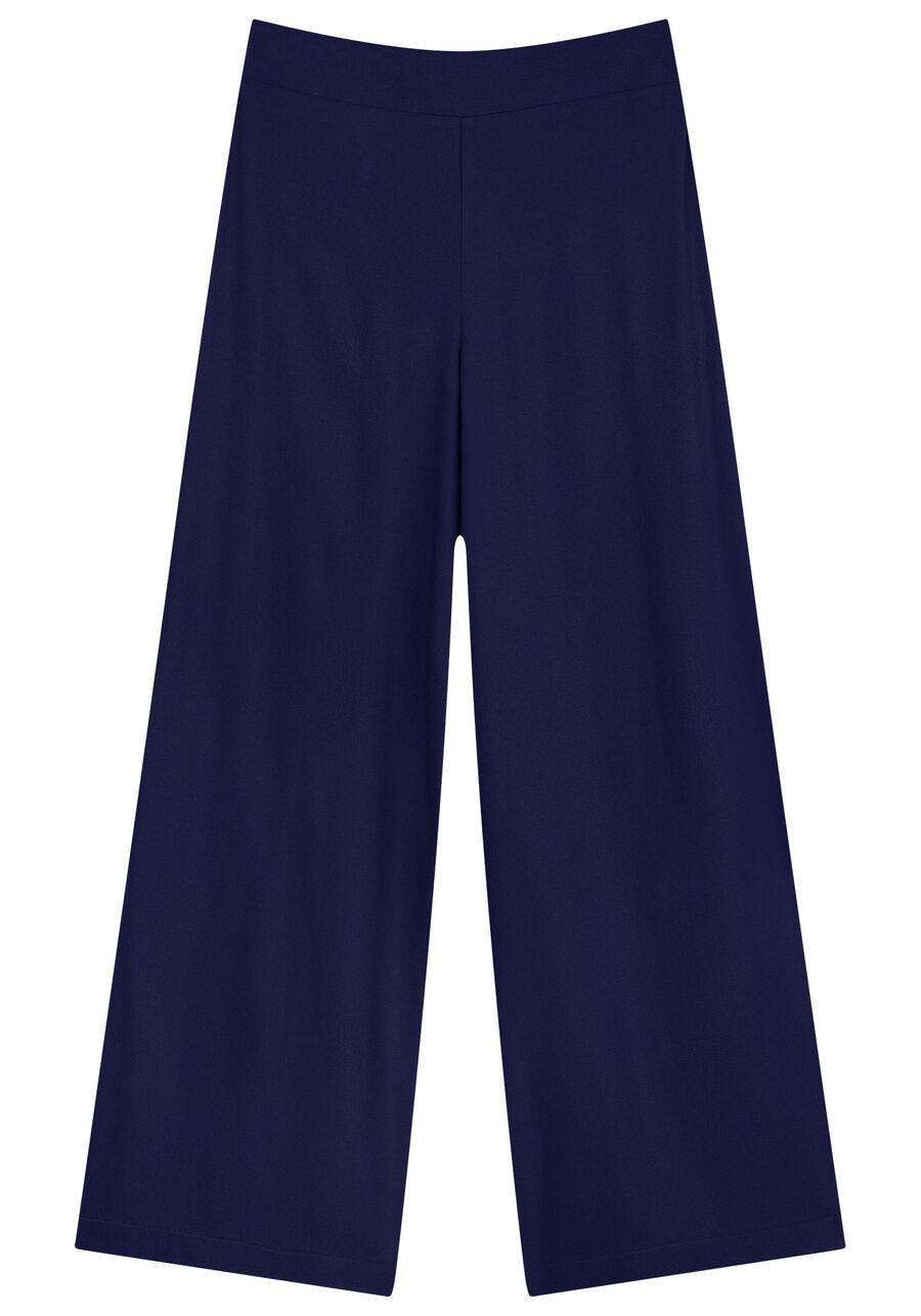 Conjunto em Crepe com Blusão e Calça Pantalona, AZUL STARRY. Conjunto em Crepe com Blusão e Calça Pantalona, AZUL STARRY, large.