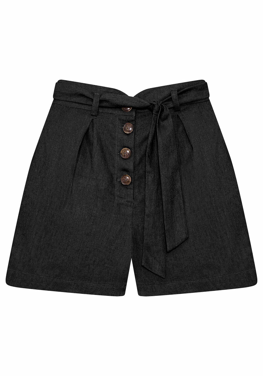 Shorts Linho Botões com Cinto Bege Georgia, . Shorts Linho Botões com Cinto Bege Georgia, , large.