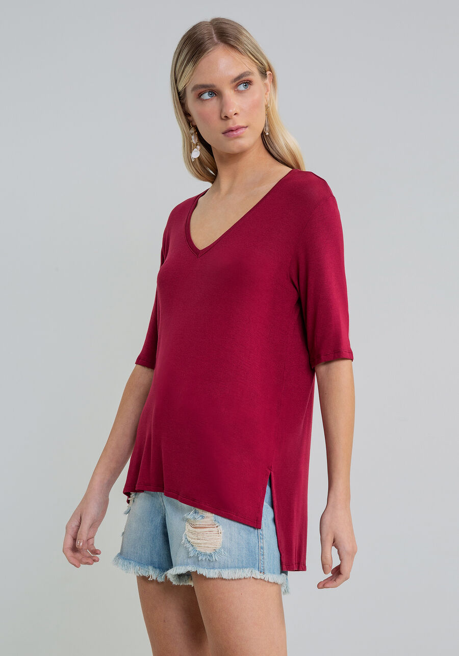 Blusa Decote V Básica, . Blusa Decote V Básica, , large.