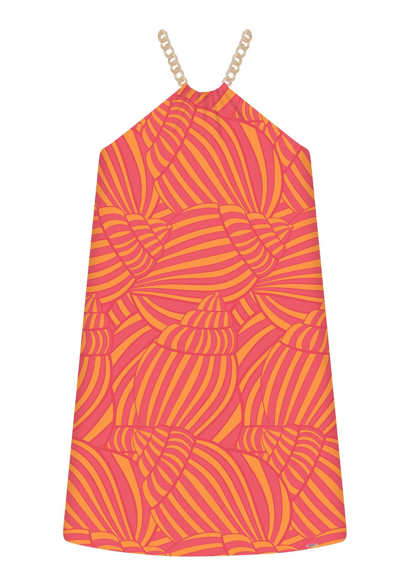 Vestido Corrente Estampa Shell, , large.