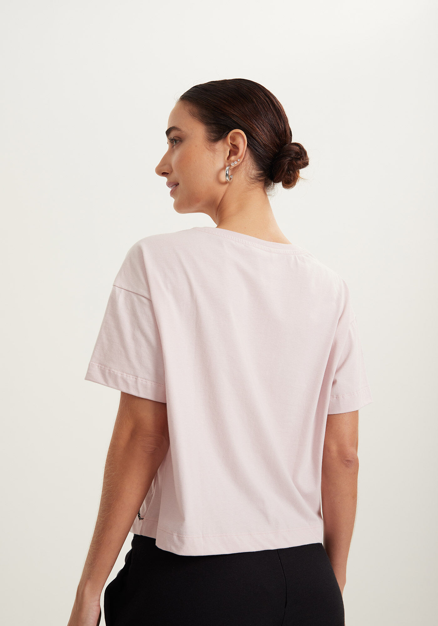 Blusa Com Mangas Curtas E Estampa Local Em Malha Prime, , large.