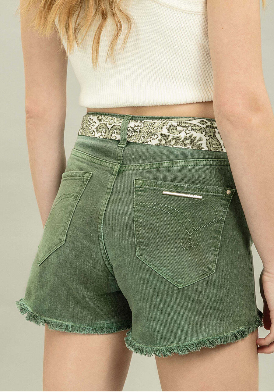 Shorts Jeans Miami com Cinto, VERDE, large.