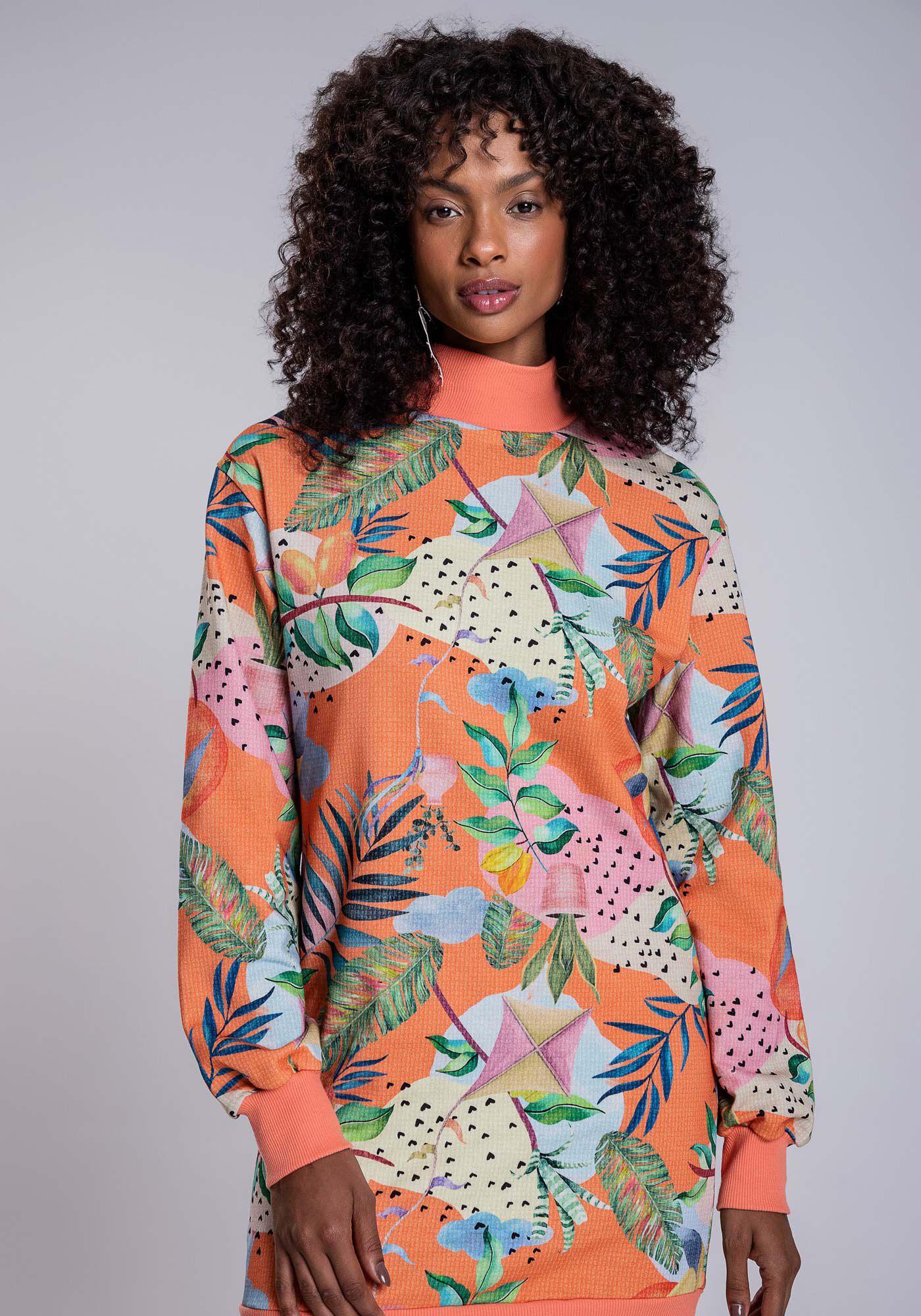 Vestido Curto em Moletom com Punho Barra, LUDICA, large.