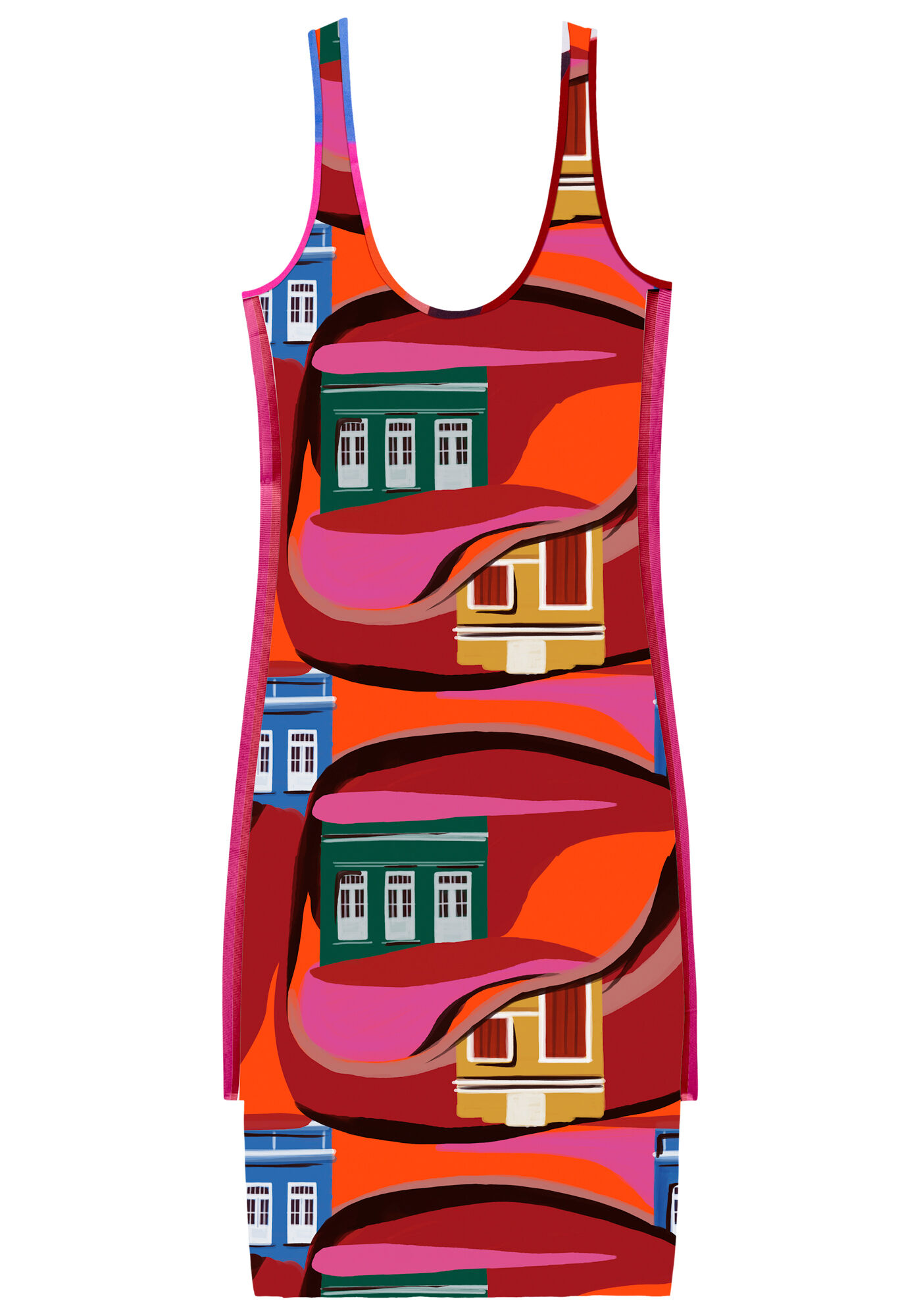 Vestido Midi Canelado com Retil&iacute;nea, QUATRO CANTOS, large.