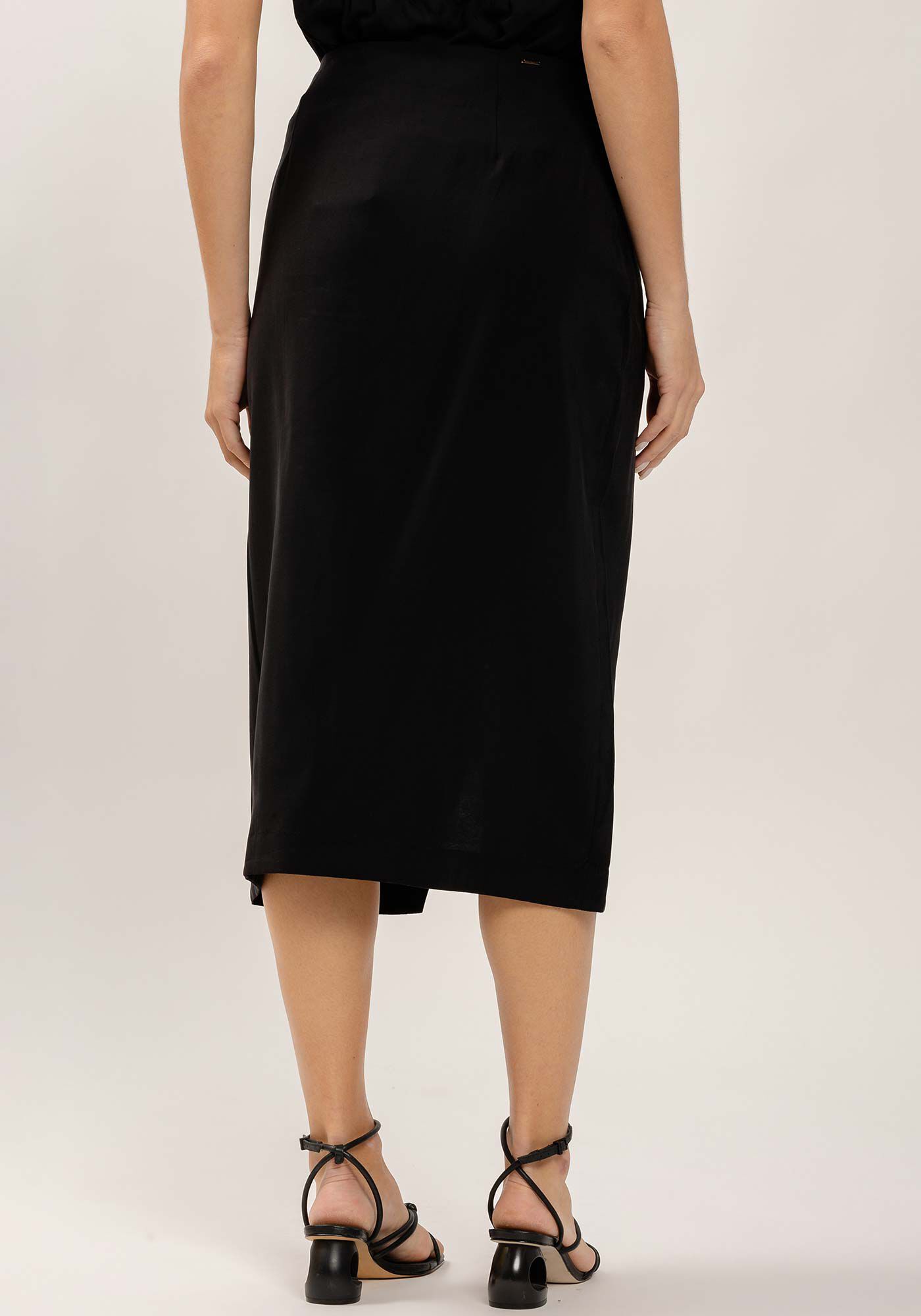 Saia Midi Transpassada com Bot&atilde;o, , large.