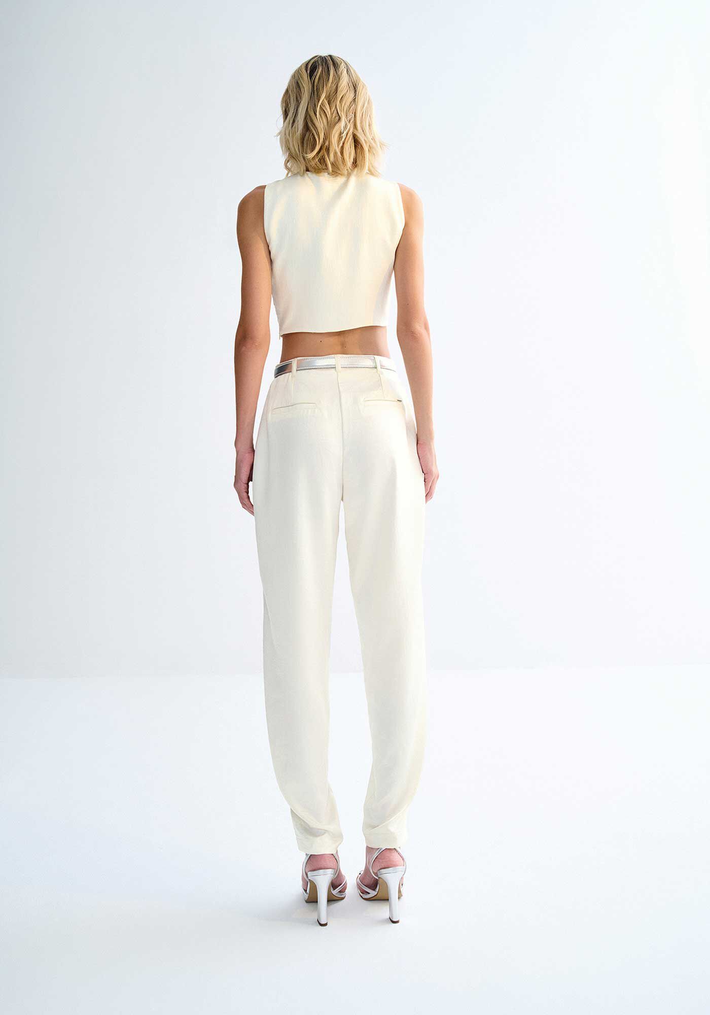 Cal&ccedil;a Slouchy Cintura Alta com Cinto Metalizado, , large.