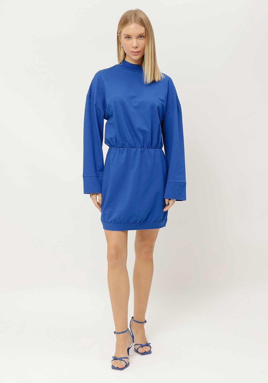 Vestido Curto Manga Longa em Molecotton, . Vestido Curto Manga Longa em Molecotton, , large.