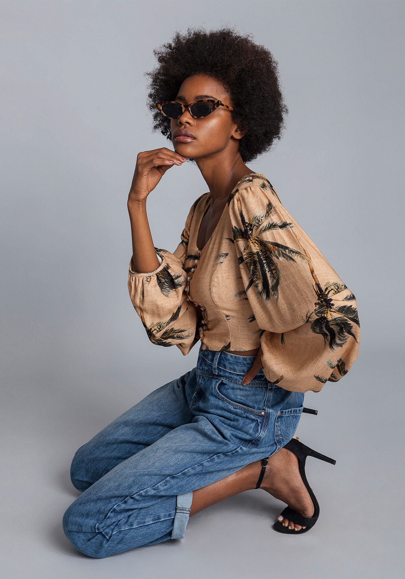 Blusa Cropped Manga Bufante, , large.