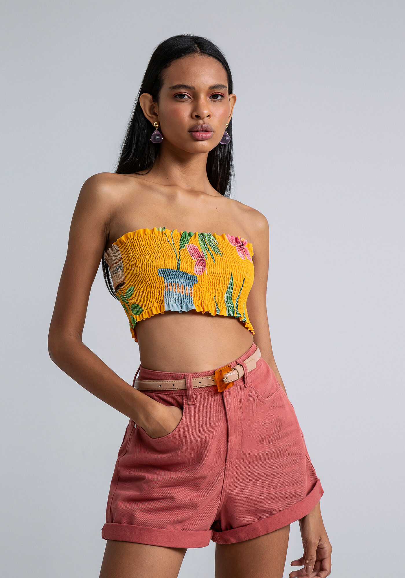 Blusa Ombro a Ombro com Top Faixa, , large.