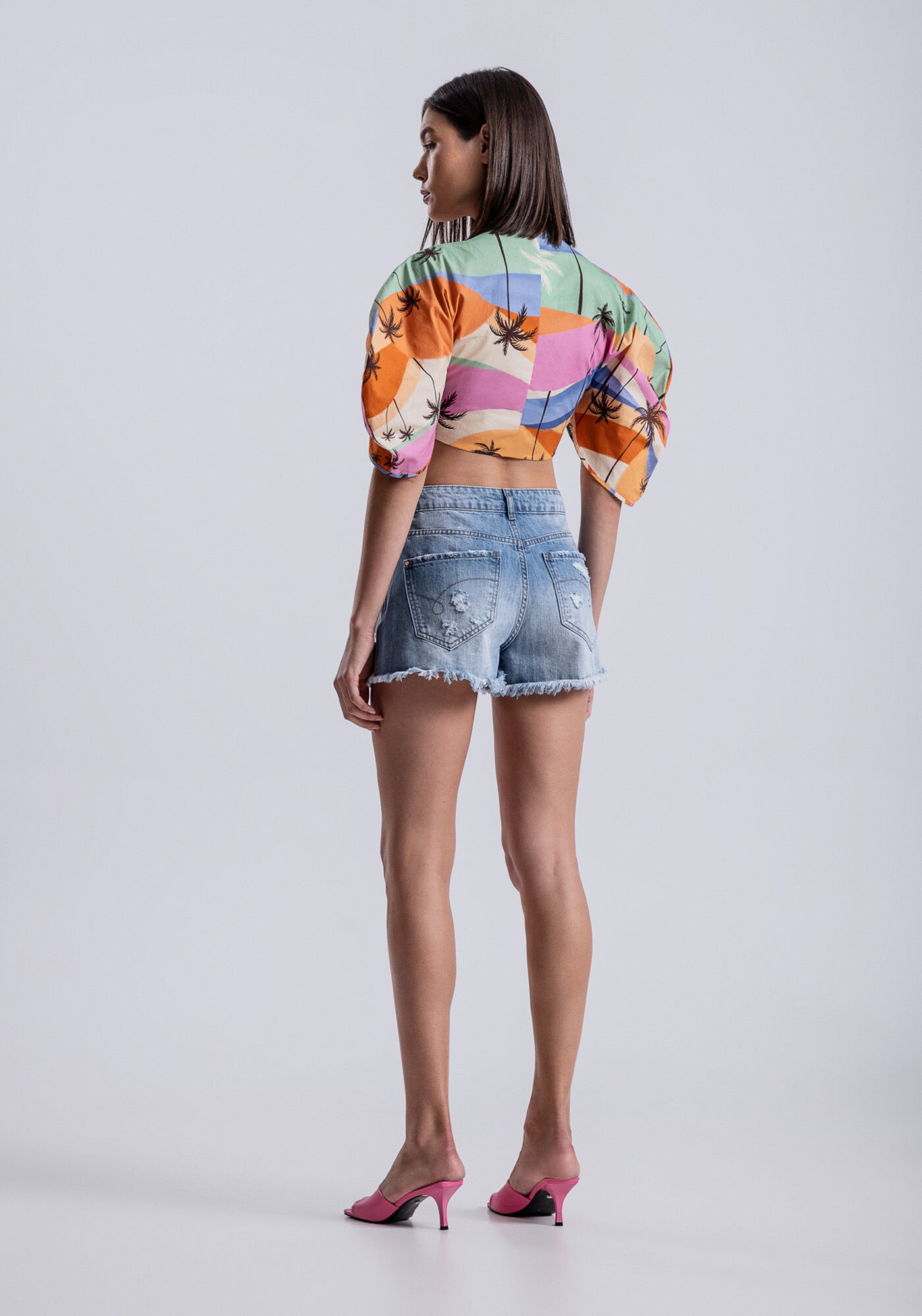 Shorts Jeans Miami Cintura M&eacute;dia com Len&ccedil;o, JEANS, large.