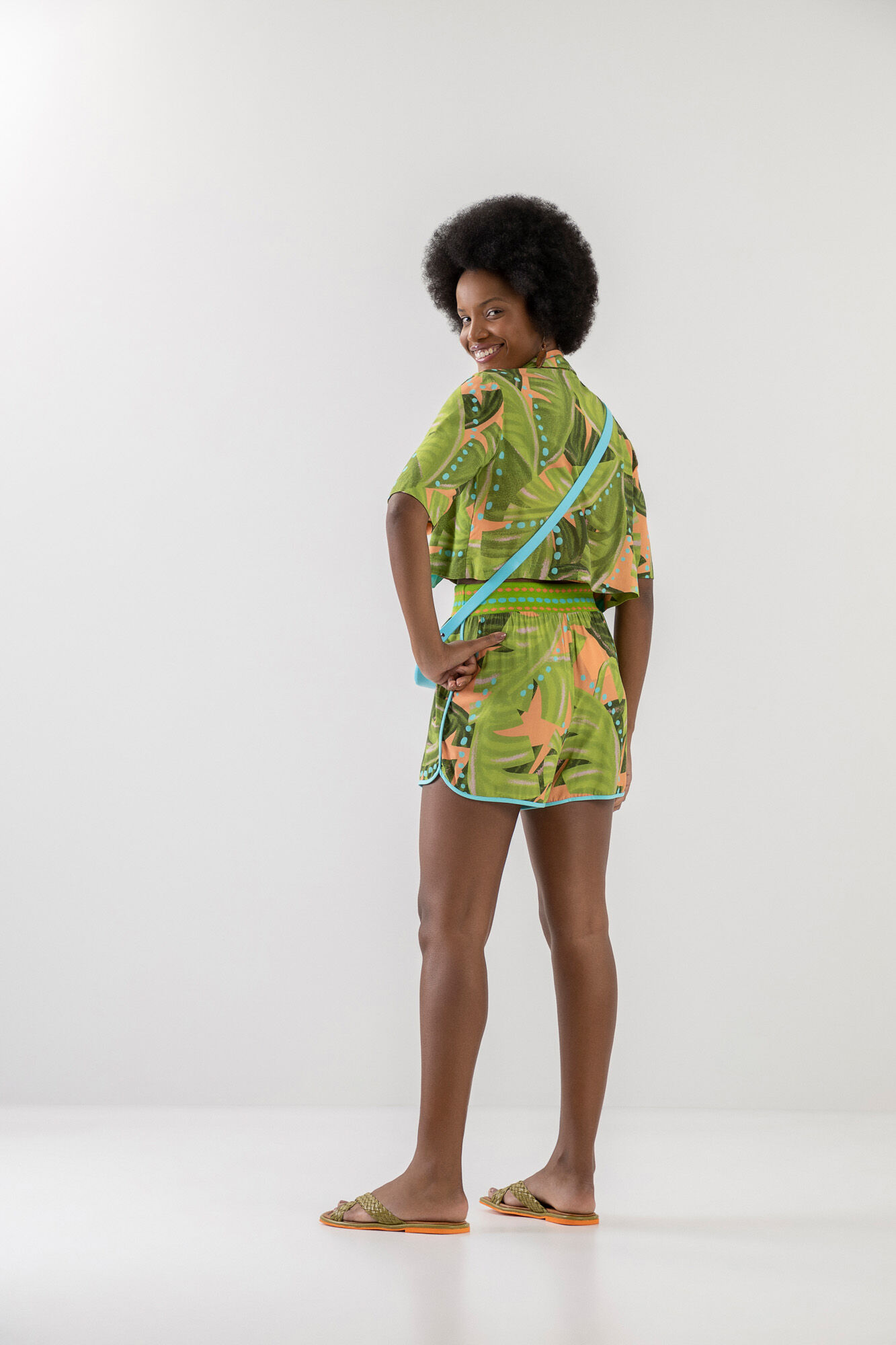 Shorts Estampado em Viscose com Filete, , large.