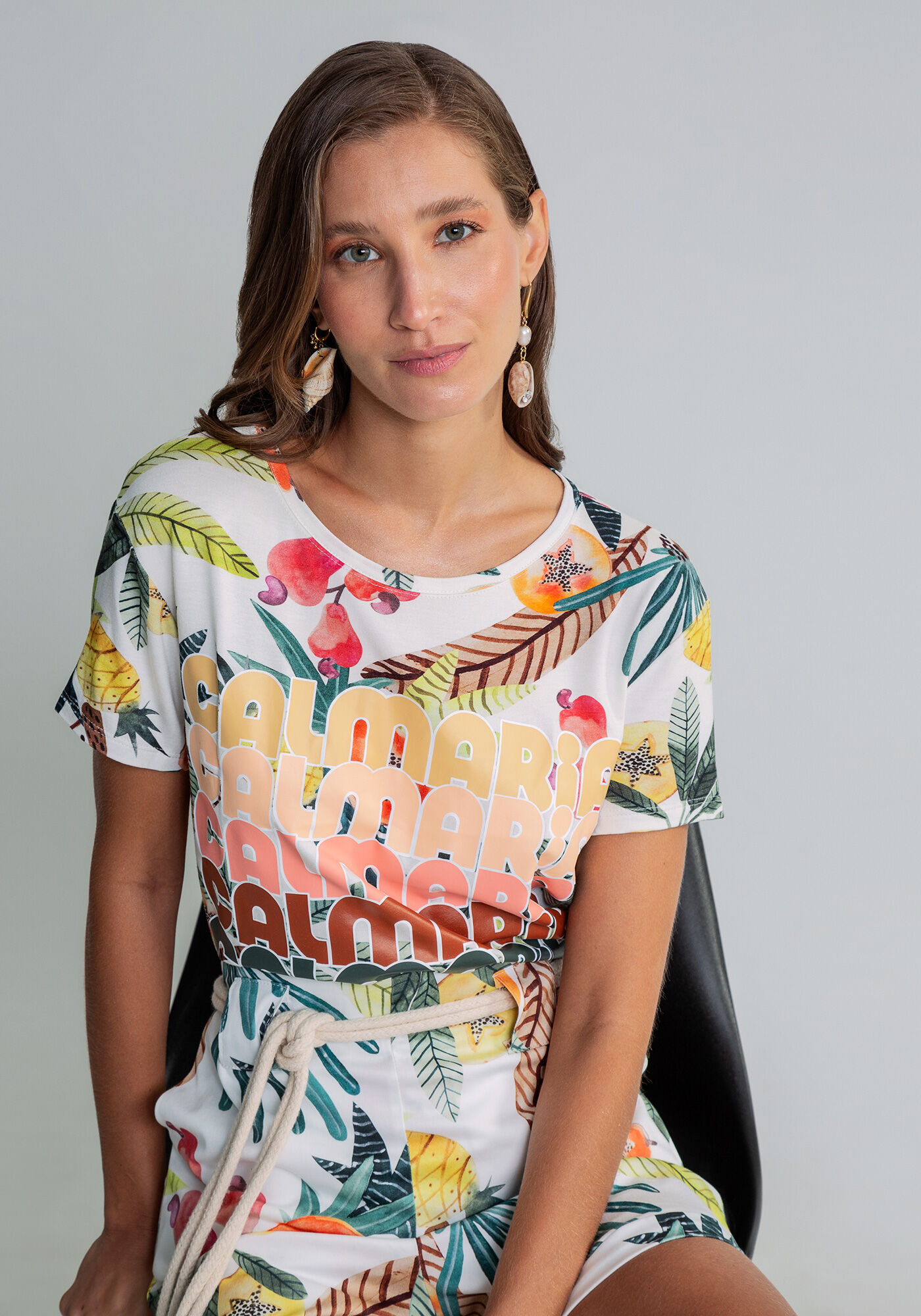 Blusa Manga Curta Estampa, , large.