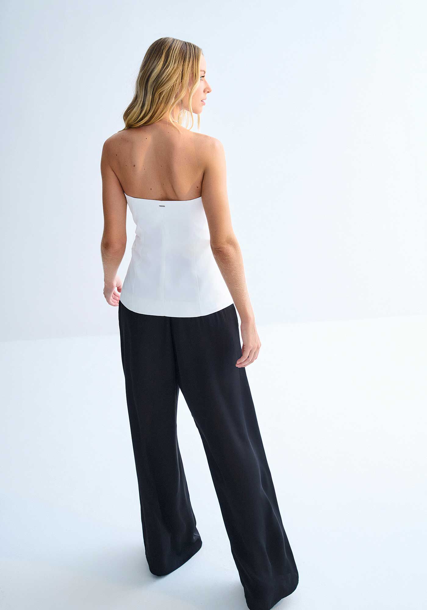 Blusa Alongada Alfaiataria Tomara Que Caia, BRANCO OFF WHITE, large.