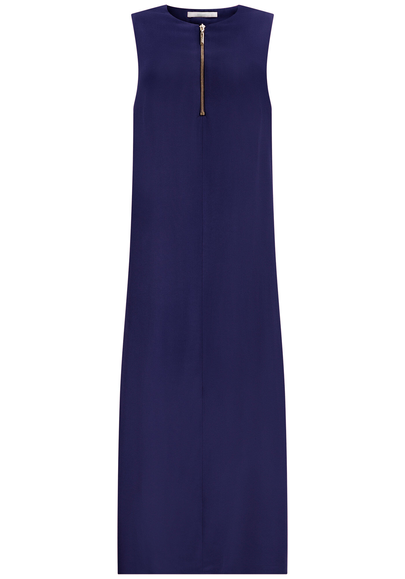 Vestido Midi em Viscose com Z&iacute;per Decote, , large.