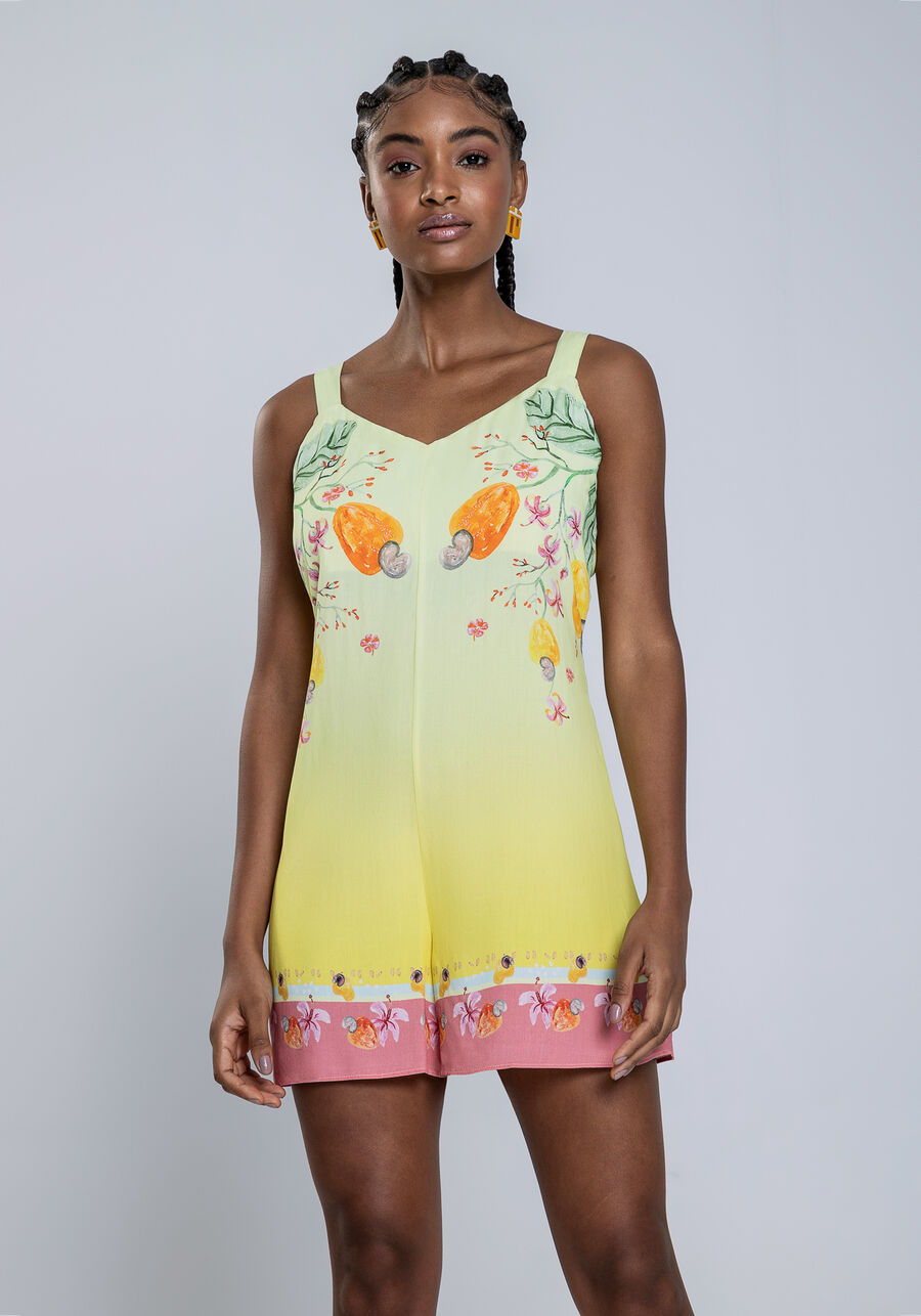 Macacão com Alças em Viscose com Abertura Costas, . Macacão com Alças em Viscose com Abertura Costas, , large.