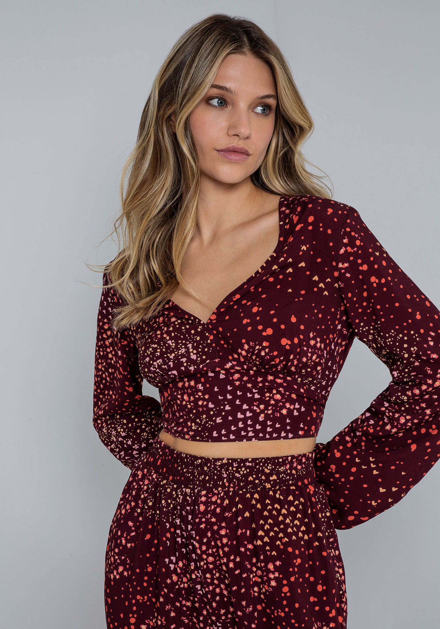 blusa viscose manga longa