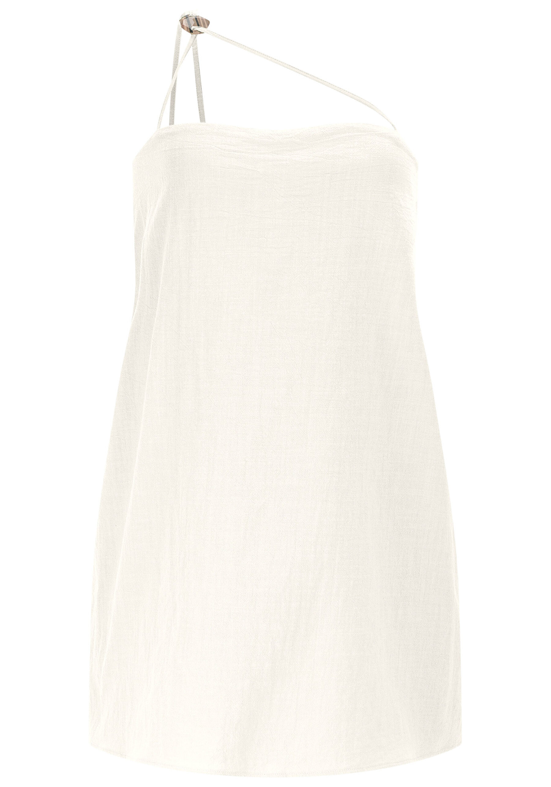 Macacão Curto em Linho com Ombro Só, BRANCO OFF WHITE. Macacão Curto em Linho com Ombro Só, BRANCO OFF WHITE, large.