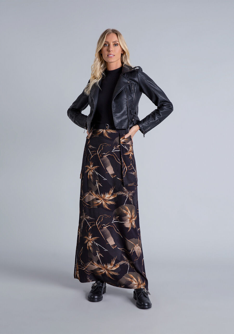 Saia Longa com Cinto, . Saia Longa com Cinto, , large.