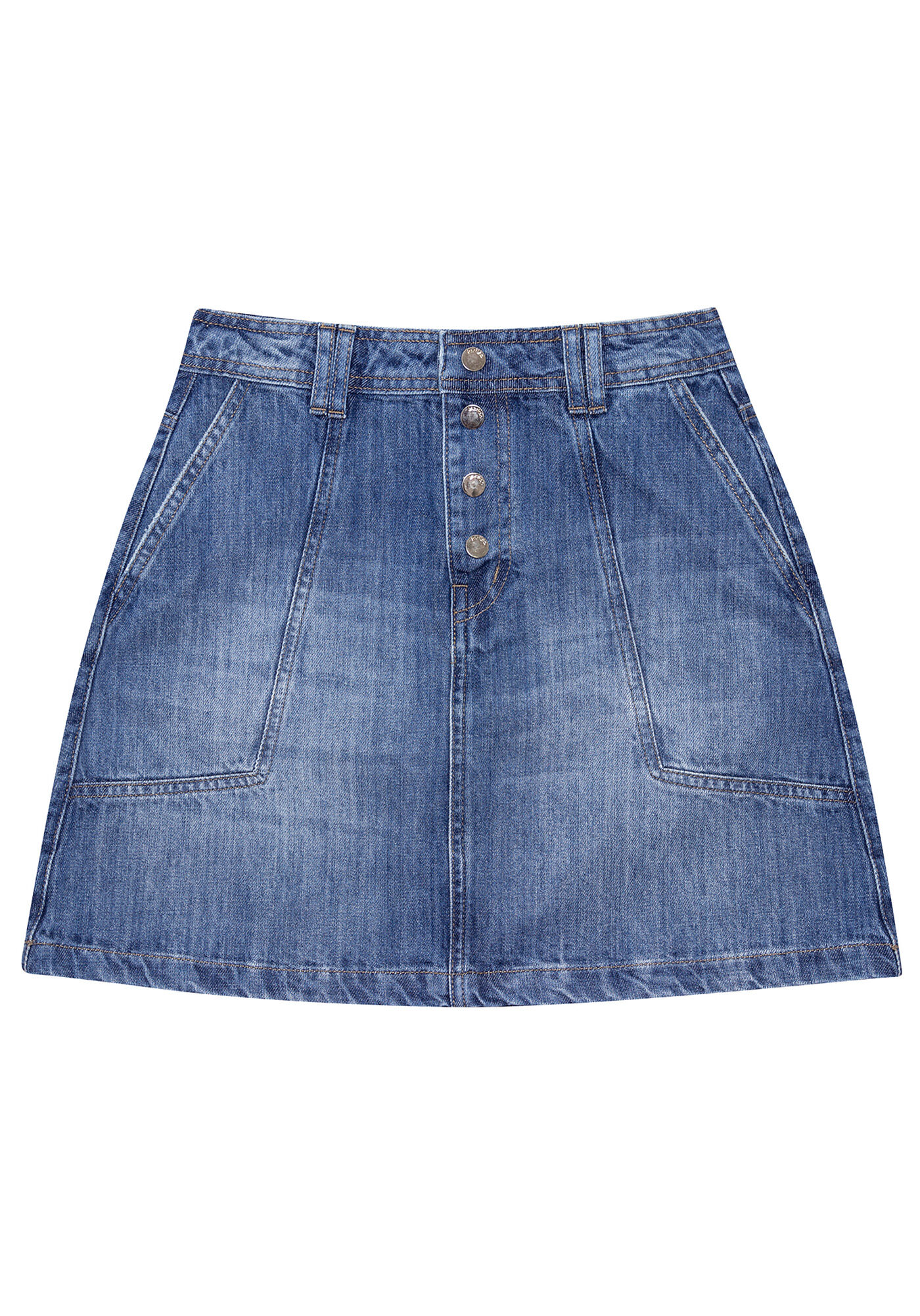 Saia Jeans em A, , large.