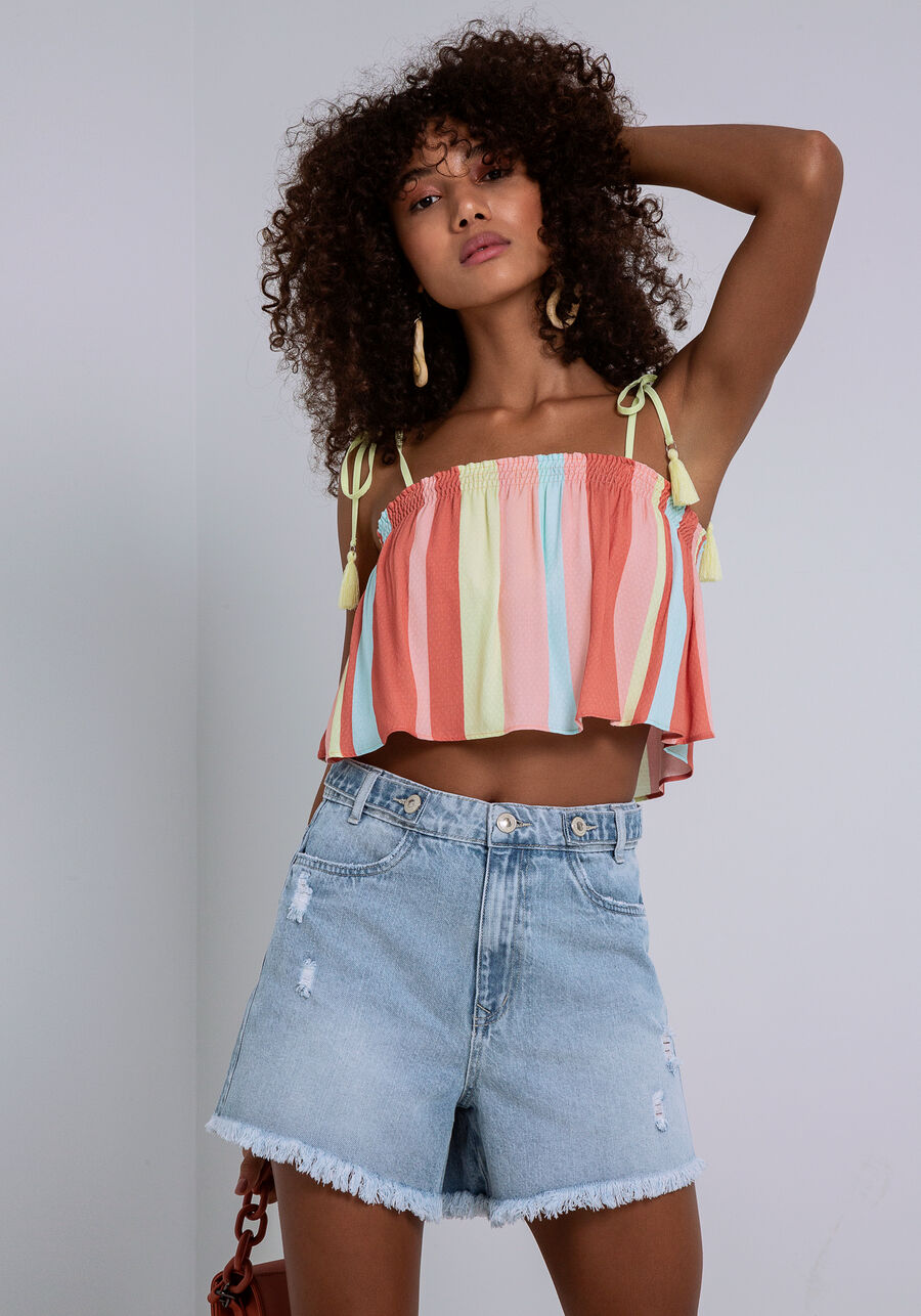 Shorts Jeans Hot Pant Califórnia, JEANS. Shorts Jeans Hot Pant Califórnia, JEANS, large.