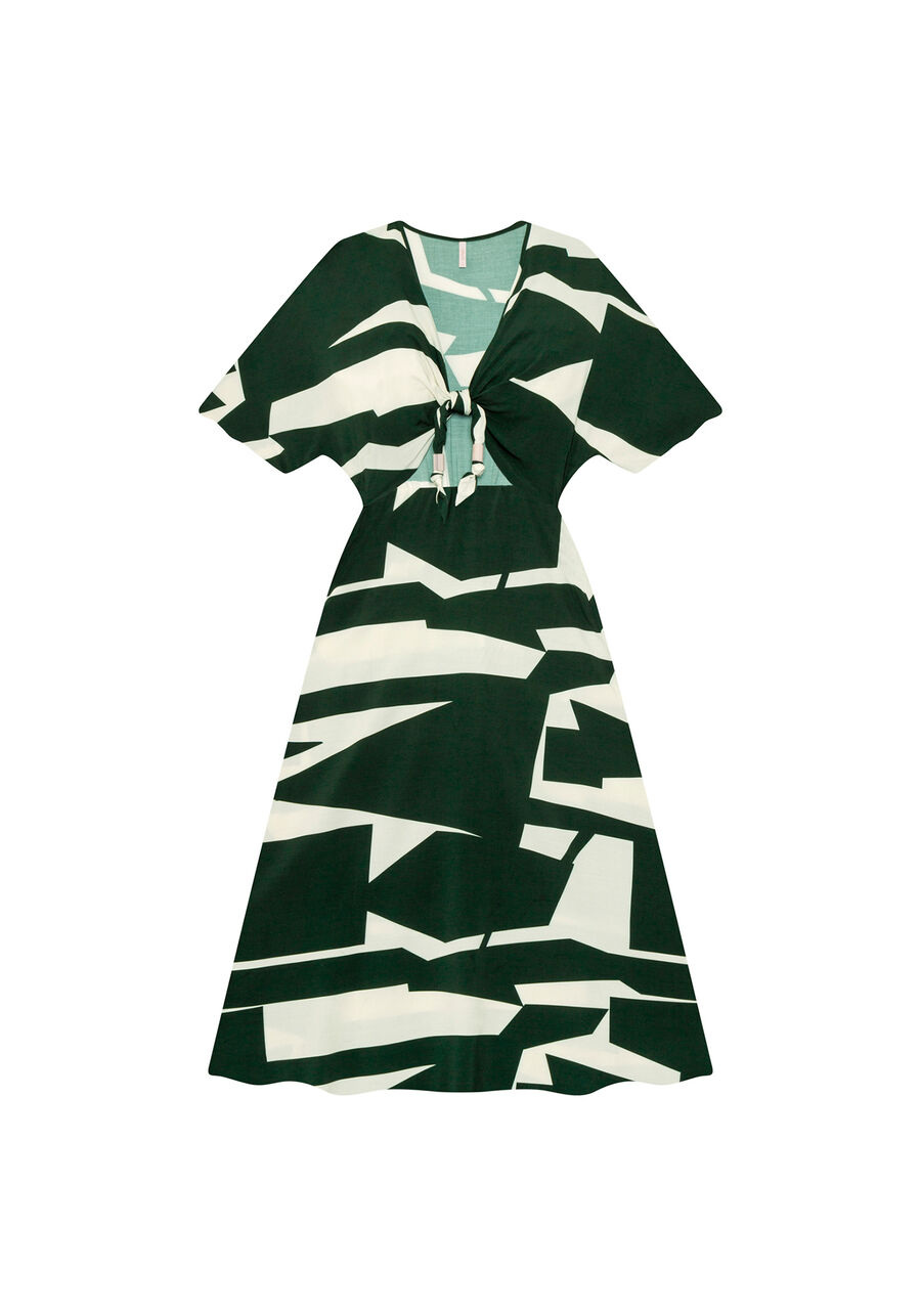 Vestido Mídi Amarração Estampa, . Vestido Mídi Amarração Estampa, , large.
