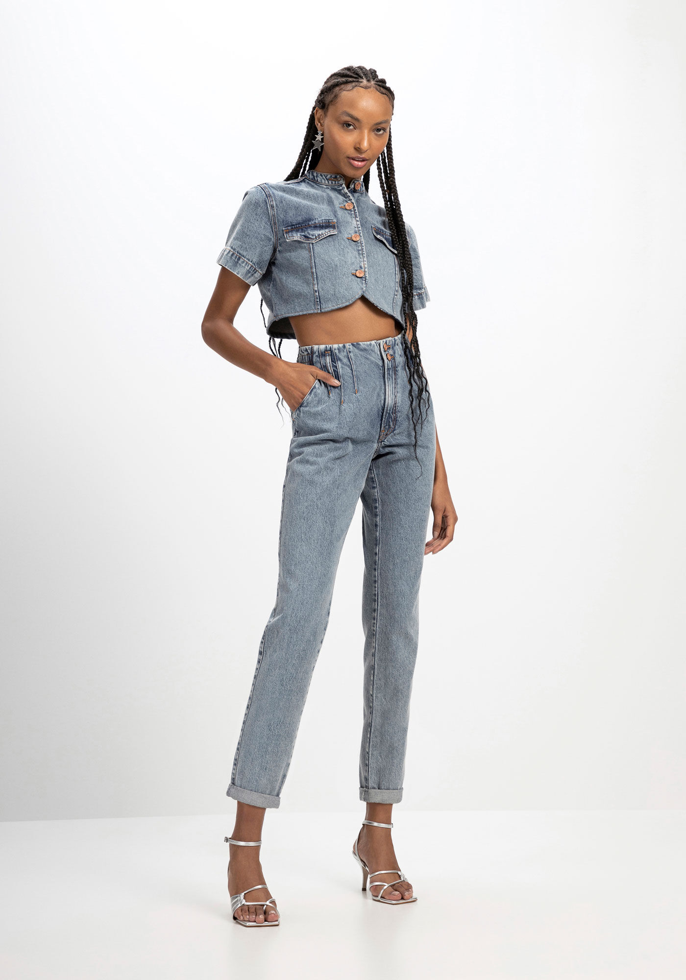 Camisa outlet jeans cropped