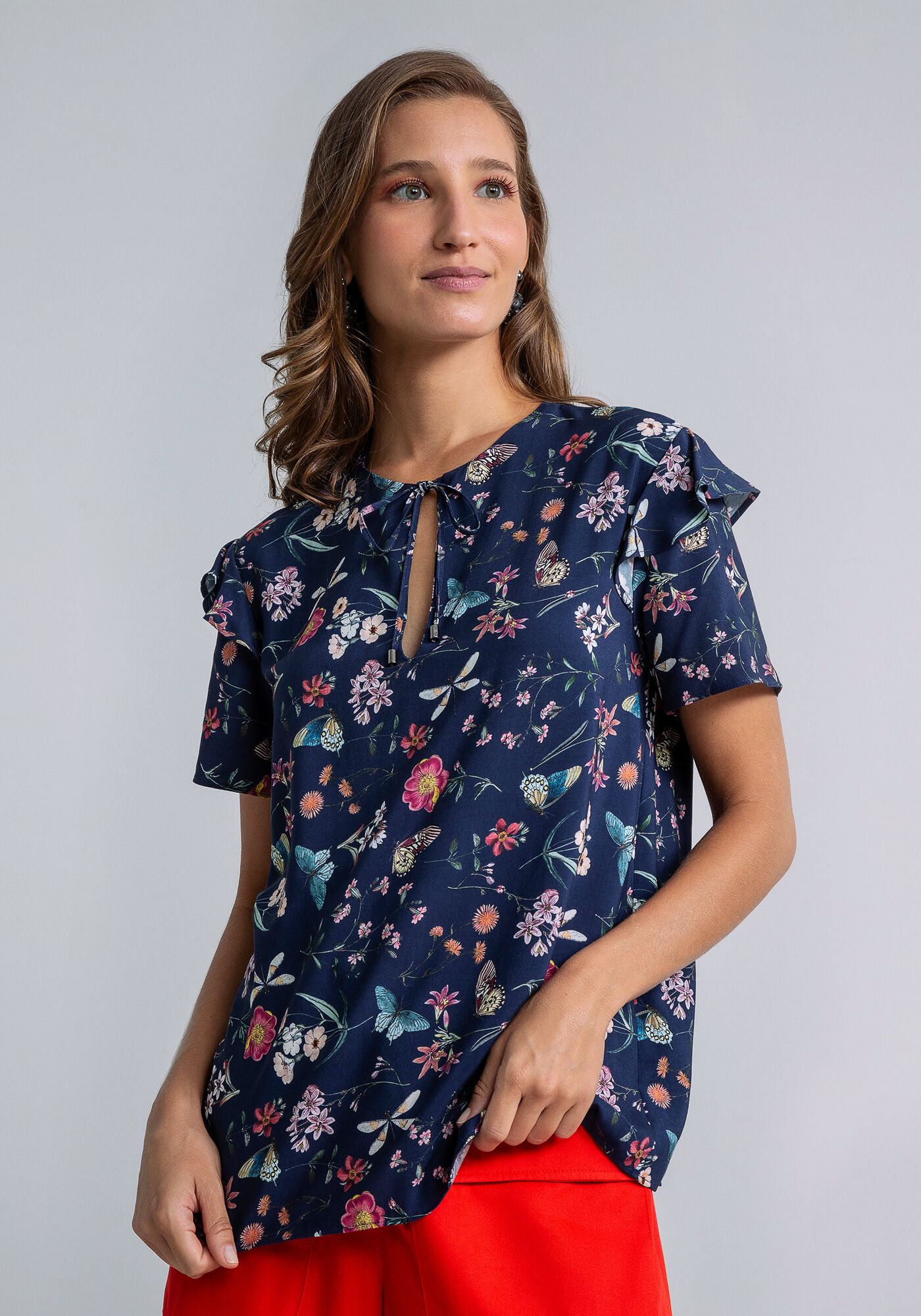 Blusa Babado Manga Amarra&ccedil;&atilde;o, LIBERDADE, large.