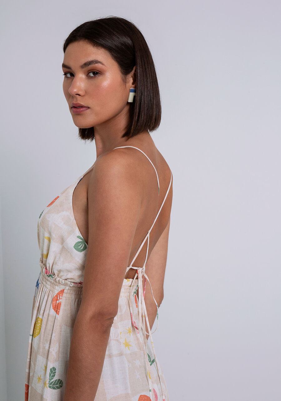Vestido com Alças em Viscose Midi, . Vestido com Alças em Viscose Midi, , large.