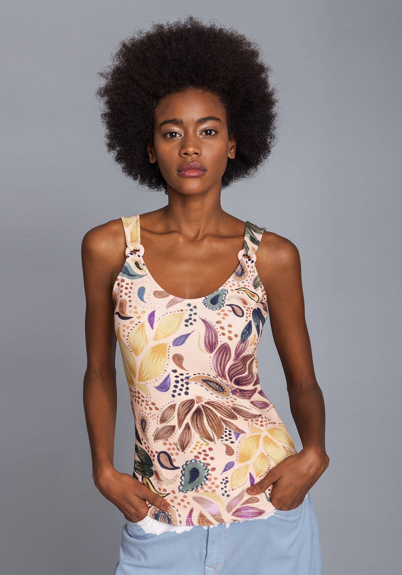 Blusa com Al&ccedil;as Estampada, , large.