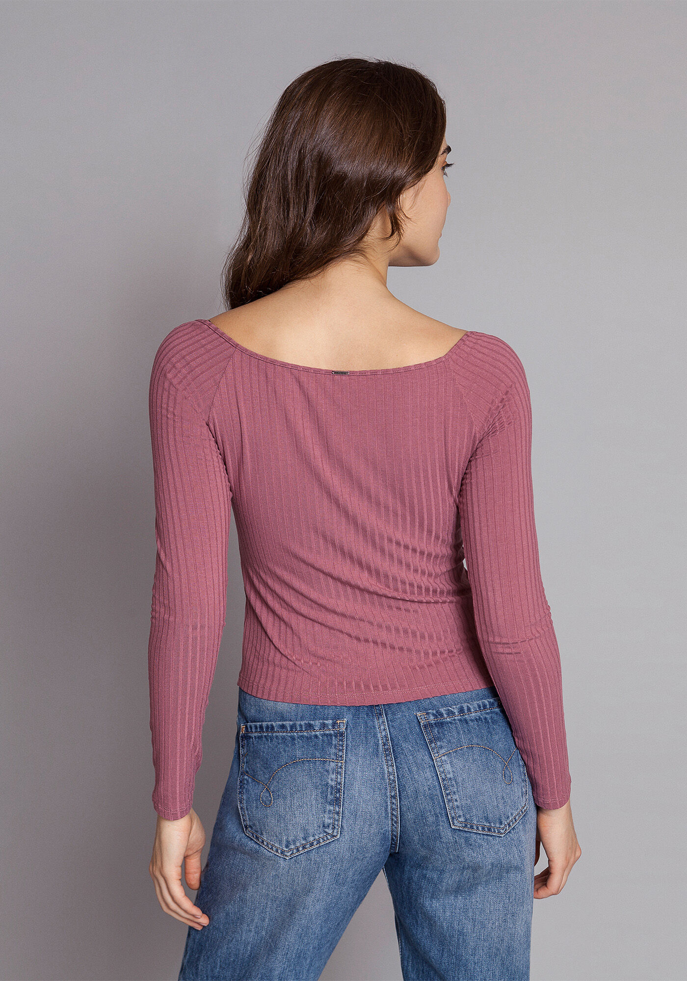 Blusa Canelada com Bot&otilde;es, , large.