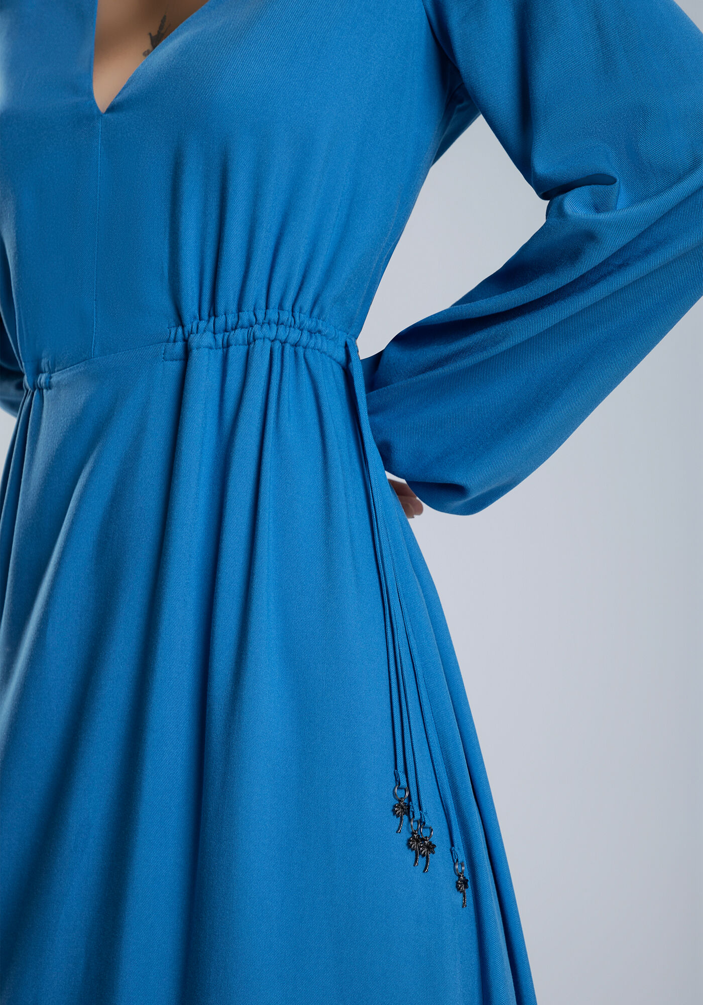 Vestido Midi Manga Longa com Amarra&ccedil;&atilde;o, , large.