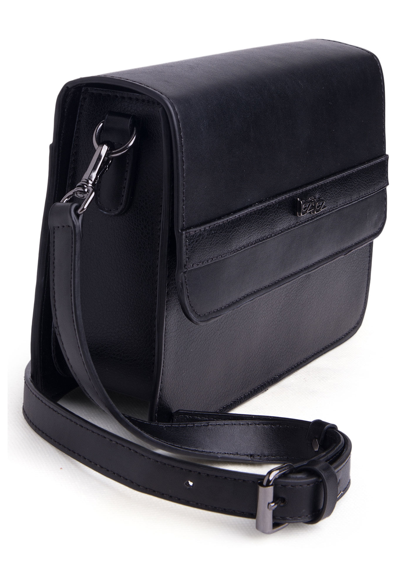 Bolsa M&eacute;dia Crossbody Minimal, PRETO REATIVO, large.