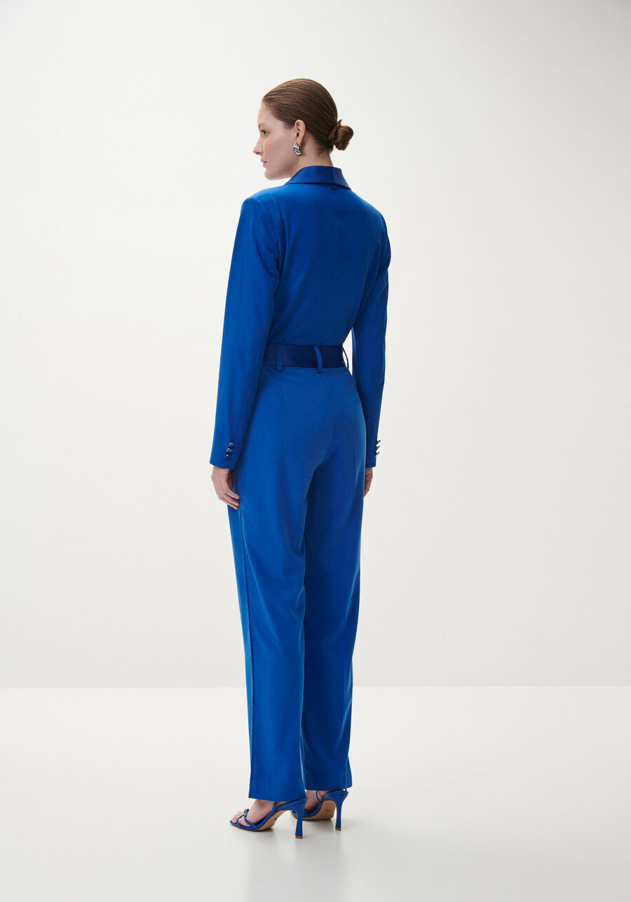 Calça Reta Alfaiataria com Cintura Média, AZUL BLUE BELL. Calça Reta Alfaiataria com Cintura Média, AZUL BLUE BELL, large.