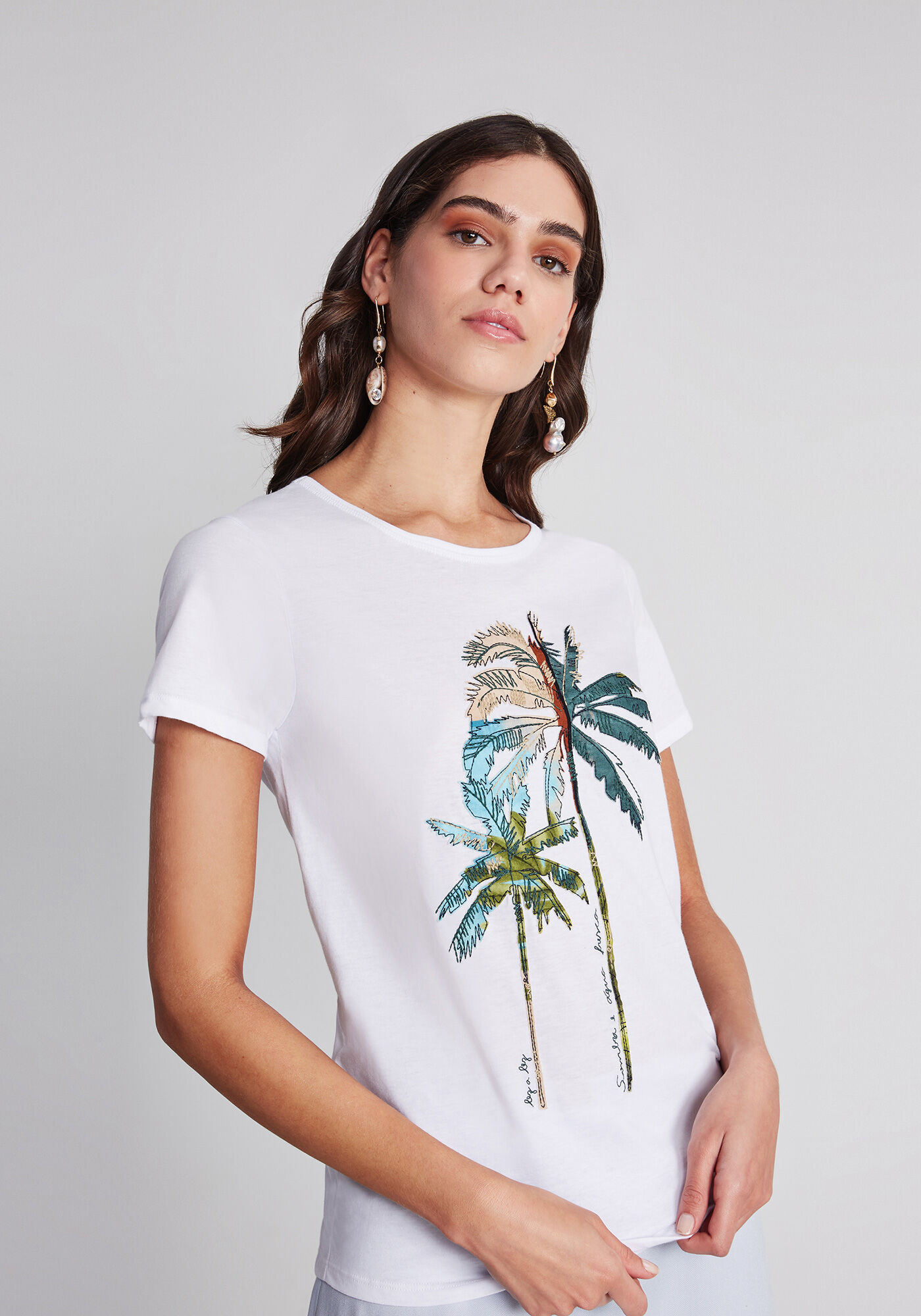 Blusa Manga Curta Bordado, , large.