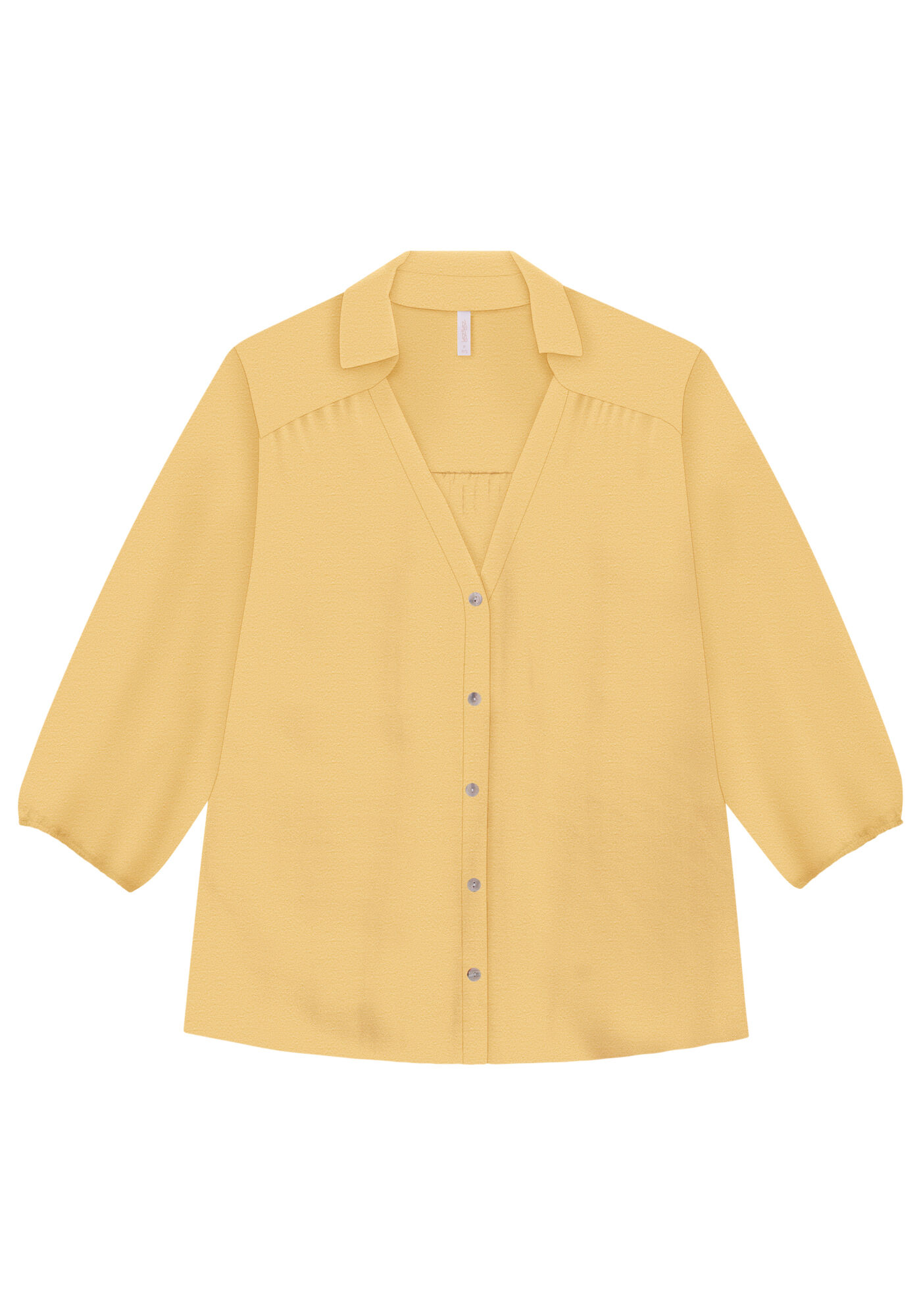 Camisa Manga 3/4 em Viscose Ampla, BEGE MAISEIDY, large.