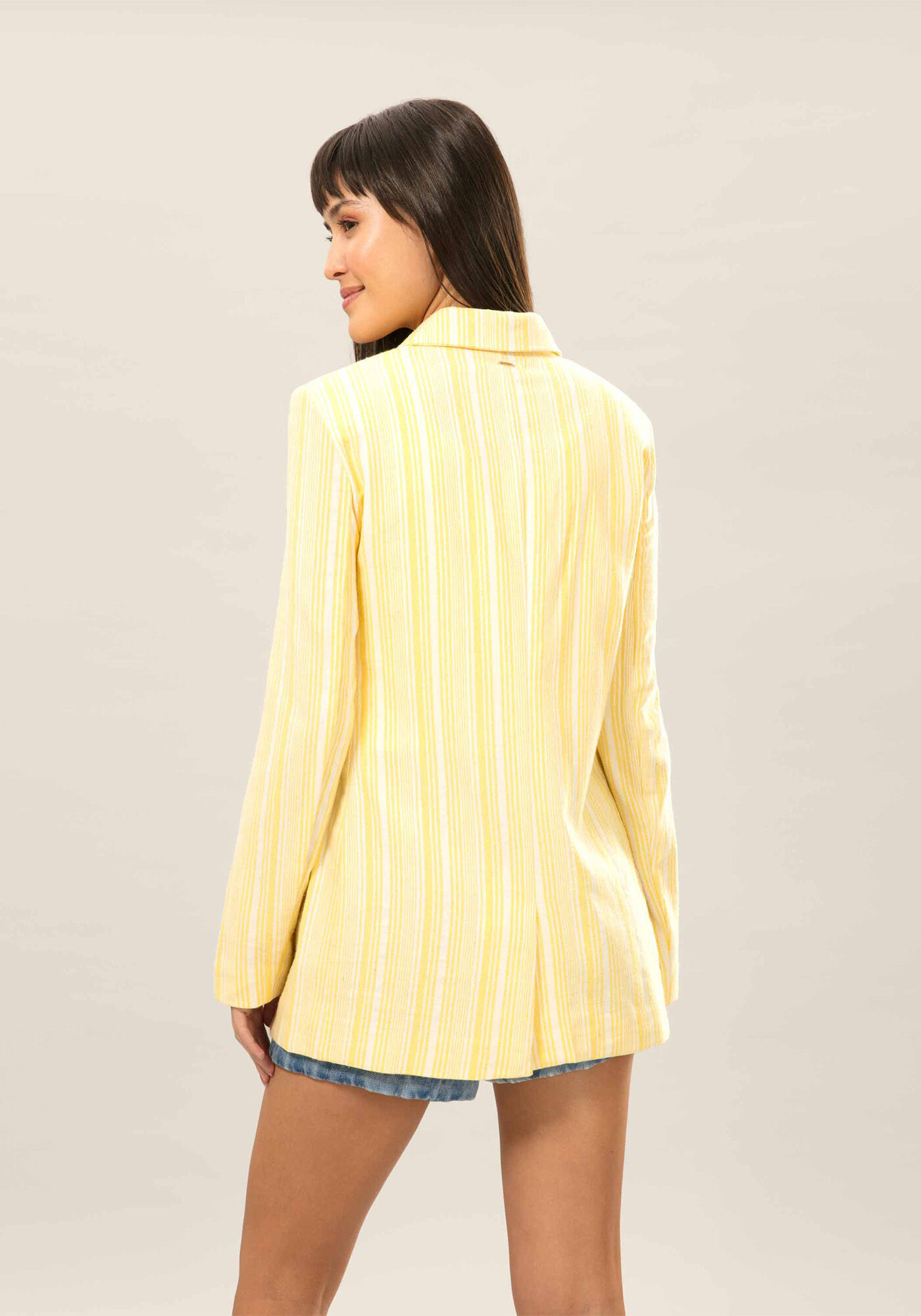 Blazer Listrado Bot&otilde;es, , large.