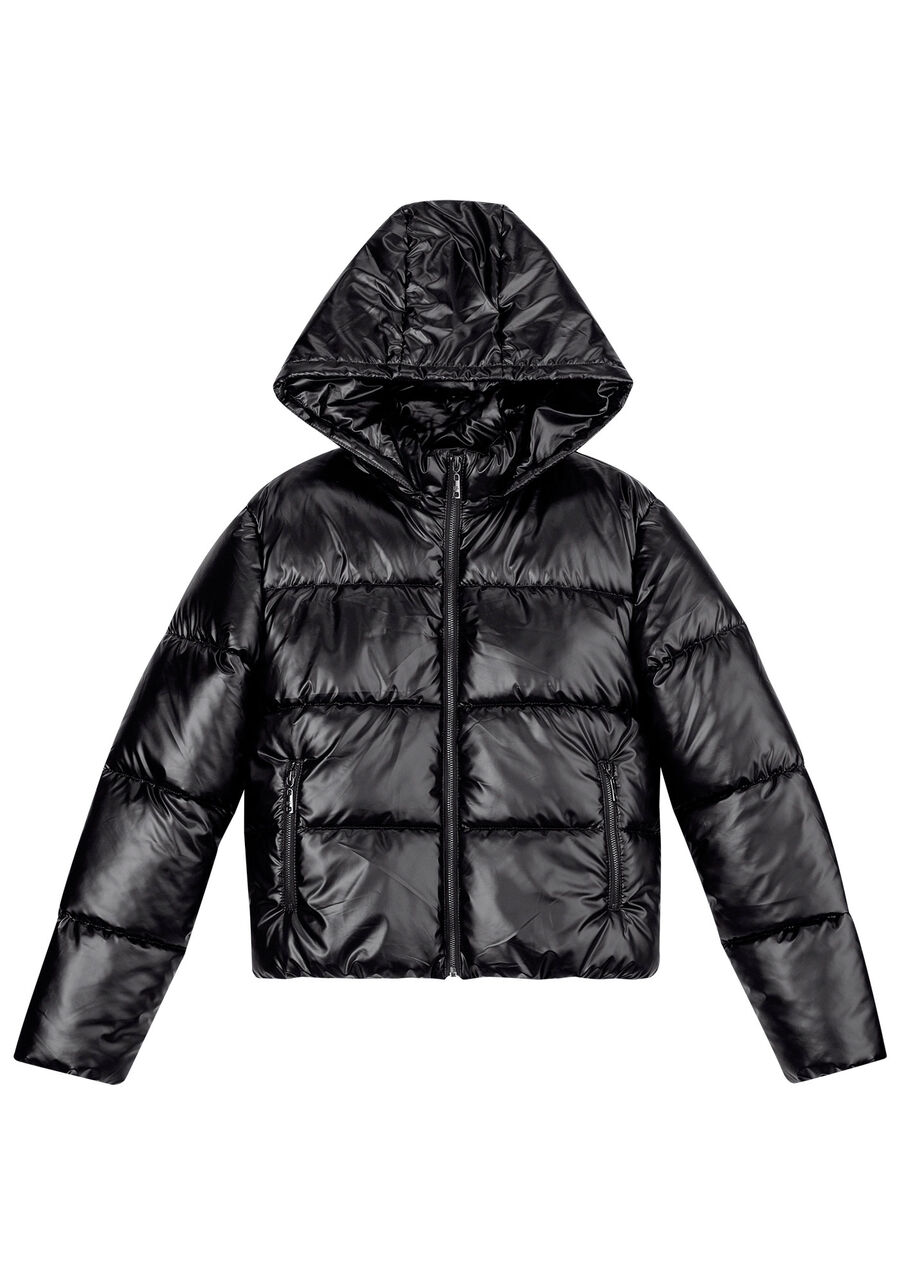 Jaqueta Puffer Vinil com Capuz, . Jaqueta Puffer Vinil com Capuz, , large.