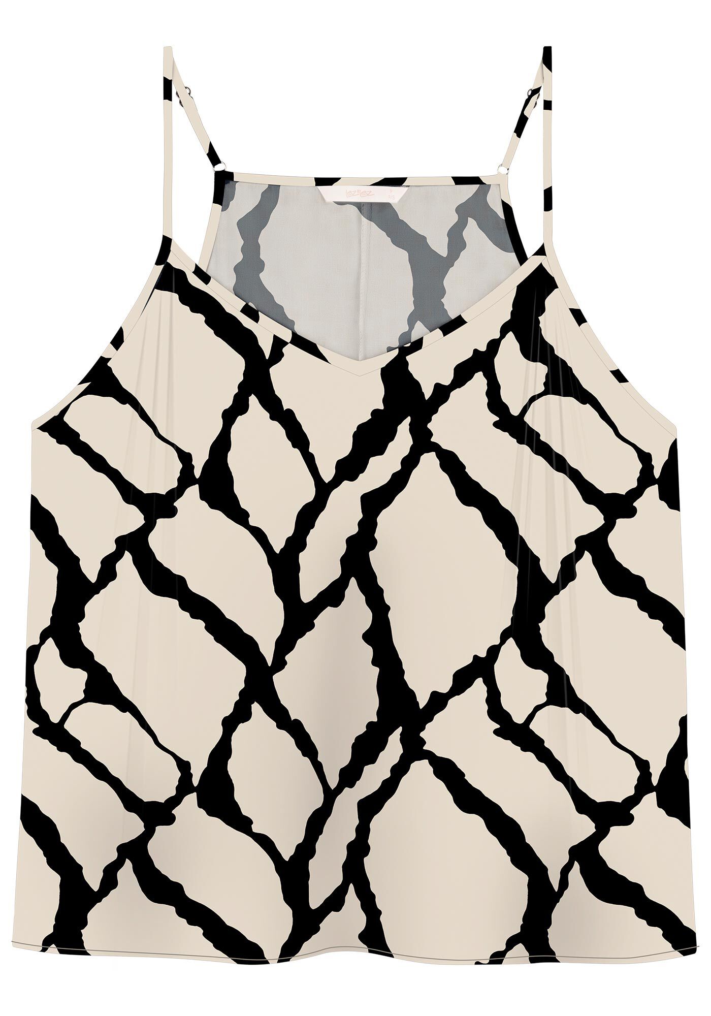 Blusa em Viscose Estampada com Decote V, , large.