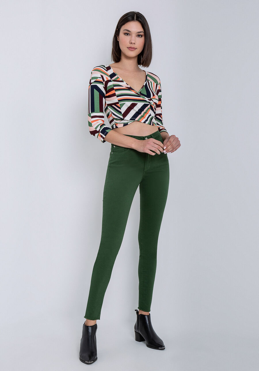 Blusa Cropped Manga 3/4 Transpassada, PIPA. Blusa Cropped Manga 3/4 Transpassada, PIPA, large.