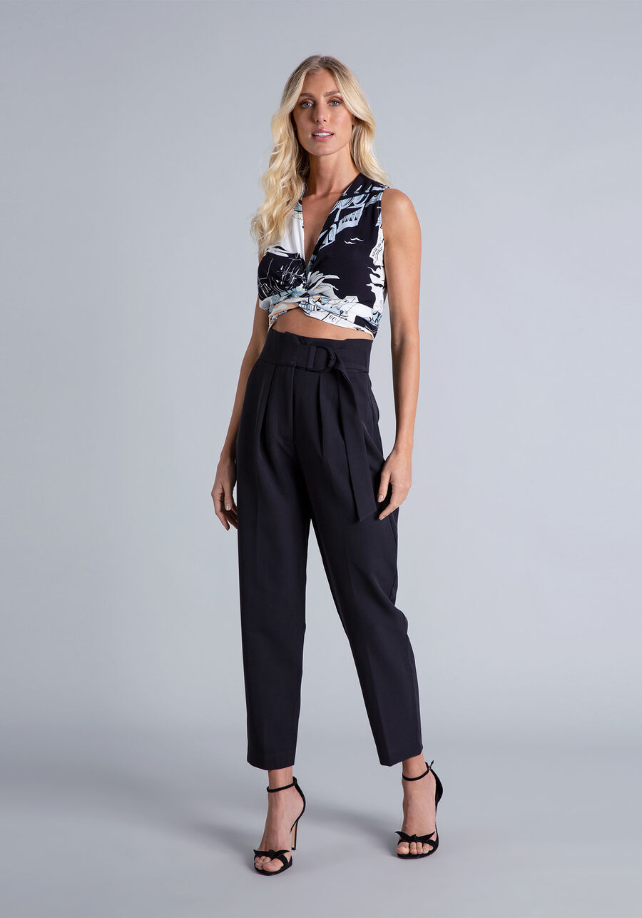 Calça Carrot com Cinto, . Calça Carrot com Cinto, , large.